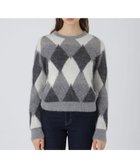 【ブルーレーベル クレストブリッジ/BLUE LABEL CRESTBRIDGE】のヘアリーアーガイルニット 人気、トレンドファッション・服の通販 founy(ファニー) ファッション Fashion レディースファッション Fashion for Women トップス・カットソー Cut & Sew Tops ニット Knit Tops & Sweaters ボックス Boxy, Box Shape リラックス Relax, Relaxed Fit エレガント 上品 Elegant thumbnail グレー|ID: prp329100004833503 ipo3291000000035198279