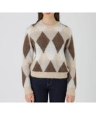 【ブルーレーベル クレストブリッジ/BLUE LABEL CRESTBRIDGE】のヘアリーアーガイルニット 人気、トレンドファッション・服の通販 founy(ファニー) ファッション Fashion レディースファッション Fashion for Women トップス・カットソー Cut & Sew Tops ニット Knit Tops & Sweaters ボックス Boxy, Box Shape リラックス Relax, Relaxed Fit エレガント 上品 Elegant thumbnail ベージュ|ID: prp329100004833503 ipo3291000000035198281