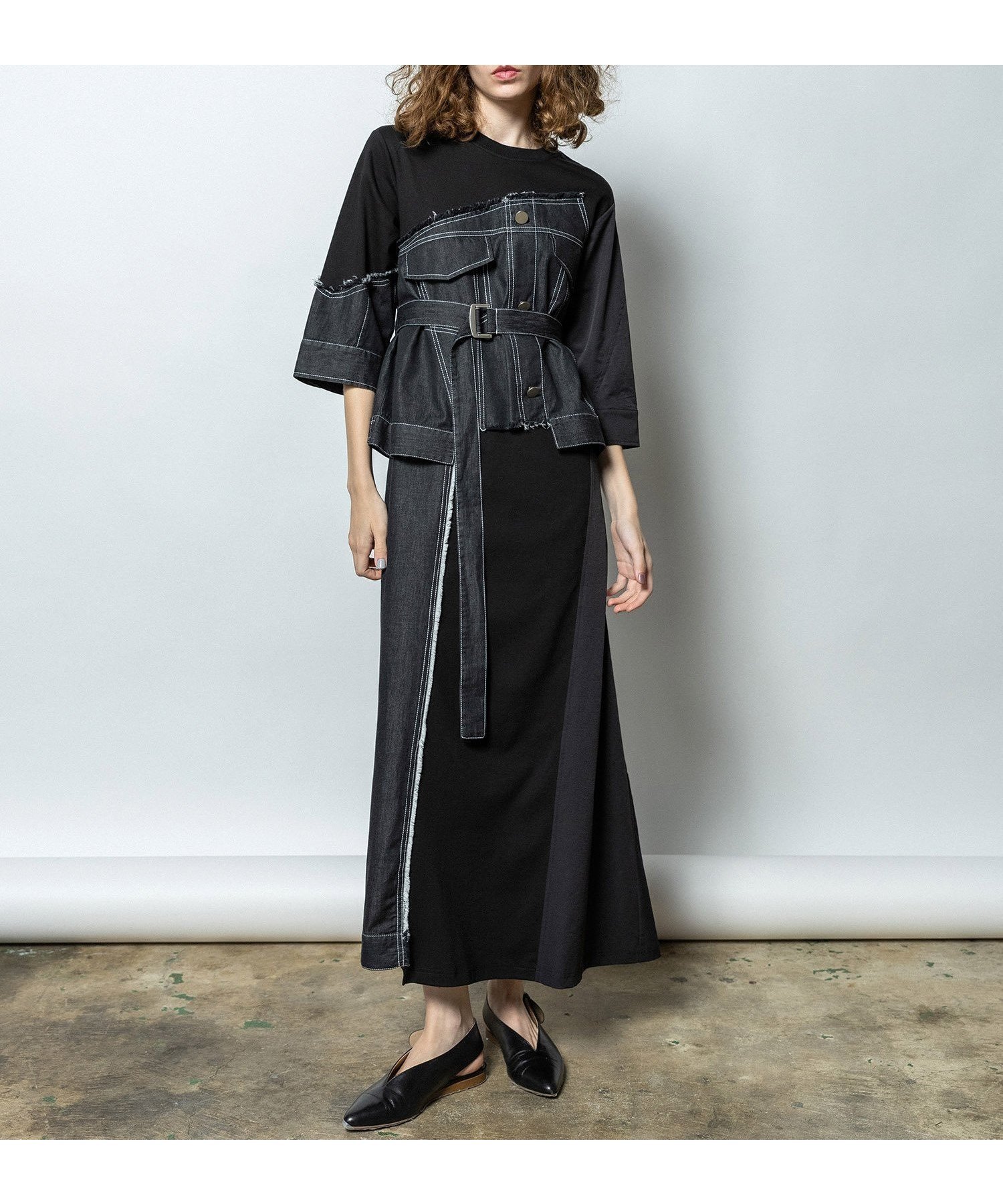 【アウラアイラ/AULA AILA】のデニムコンビネーションワンピース インテリア・キッズ・メンズ・レディースファッション・服の通販 founy(ファニー) ファッション Fashion レディースファッション Fashion for Women ワンピース Dresses 2026年 2026 ストレッチ Stretch, Stretchy Fabric タフタ Taffeta, Structured Fabric デニム Denim, Jeans Material リメイク Remake, Reconstructed ロング Long, Long-Length 夏 Summer S/S・春夏 SS, Spring/Summer, Warm Season BLACK×BLACK|ID: prp329100004833504 ipo3291000000035198300