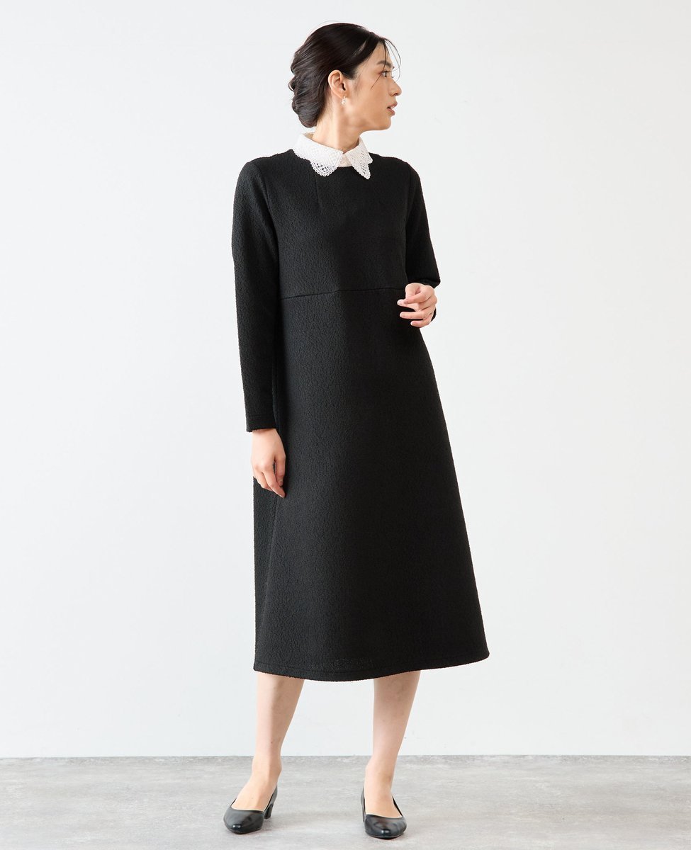 【メルローズ クレール/MELROSE claire】の【nior】カットツィードロングワンピース(一部WEB限定サイズ) 人気、トレンドファッション・服の通販 founy(ファニー) 　ファッション　Fashion　レディースファッション　Fashion for Women　ワンピース　Dresses　おすすめ　Recommended / Our Picks　シンプル　Simple, Minimal　センター　Center, Center Line　ツイード／ツィード　Choker, Choker Necklace　ネックレス　Necklace, Pendant Necklace　バランス　Balance, Style Balance　パール　Pearl, Pearl Accent　ポケット　Pocket, Pocket Detail　ロング　Long, Long-Length　エレガント 上品　Elegant　 other-1|ID: prp329100004833539 ipo3291000000035198932