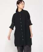 【スーパーハッカ/SUPER HAKKA】のコットンローンワッシャー シャーリングフローラルライン刺繍チュニックブラウス 人気、トレンドファッション・服の通販 founy(ファニー) ファッション Fashion レディースファッション Fashion for Women トップス・カットソー Cut & Sew Tops シャツ・ブラウス・オフィスカジュアル Elegant Blouses & Button-Ups シャーリング Shirring, Ruched チュニック Tunic, Long Top フラワー Flower, Floral ポケット Pocket, Pocket Detail モチーフ Motif, Design Theme レース Lace, Lace Fabric thumbnail ブラック|ID: prp329100004833548 ipo3291000000035199228