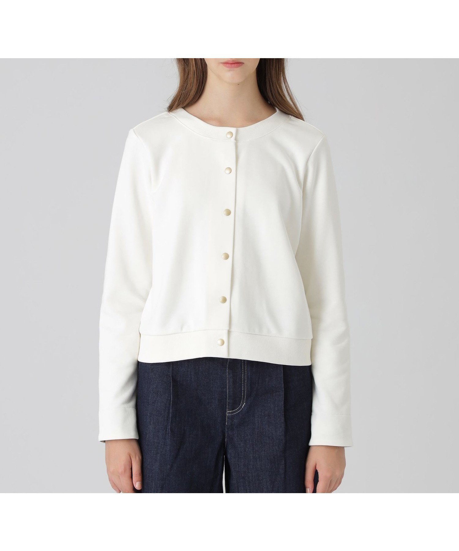 【ブルーレーベル クレストブリッジ/BLUE LABEL CRESTBRIDGE】のコンパクトソフト裏毛カーディガン インテリア・キッズ・メンズ・レディースファッション・服の通販 founy(ファニー) 　ファッション　Fashion　レディースファッション　Fashion for Women　トップス・カットソー　Cut & Sew Tops　カーディガン・羽織り　Layered Style Cardigans　カーディガン　Cardigan, Knitwear　コンパクト　Compact, Small Size　ドット　Polka Dot, Dot Pattern　ロング　Long, Long-Length　ホワイト|ID: prp329100004833551 ipo3291000000035199318