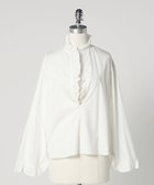 【ユナイテッドアローズ/UNITED ARROWS】のLOEFF フリル スキッパー シャツ 人気、トレンドファッション・服の通販 founy(ファニー) ファッション Fashion レディースファッション Fashion for Women トップス・カットソー Cut & Sew Tops シャツ・ブラウス・オフィスカジュアル Elegant Blouses & Button-Ups スキッパー Skipper, Open Collar スリーブ Sleeve, Long Sleeve / Short Sleeve フリル Frill, Ruffle フレア Flare, Flared ブロード Broadcloth, Fine Cotton エレガント 上品 Elegant thumbnail WHITE|ID: prp329100004833554 ipo3291000000035199350