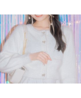 【ウィルセレクション/WILLSELECTION】の【New Year s Item】リボンボタンフェザーカーディガン 人気、トレンドファッション・服の通販 founy(ファニー) ファッション Fashion レディースファッション Fashion for Women トップス・カットソー Cut & Sew Tops カーディガン・羽織り Layered Style Cardigans カーディガン Cardigan, Knitwear コンパクト Compact, Small Size フェザー Feather, Feather Detail フェザーヤーン Feather Yarn, Fluffy Yarn リボン Ribbon, Bow |ID:prp329100004833557