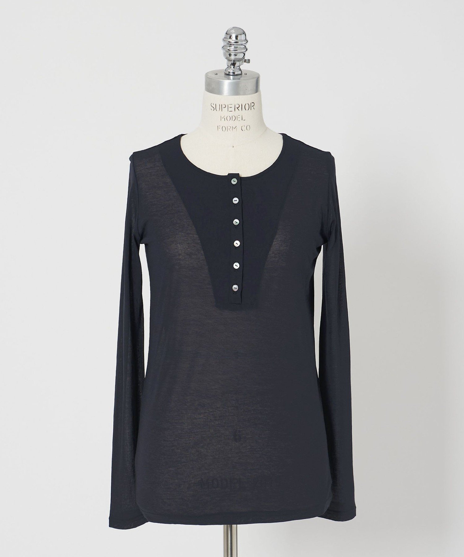 【ユナイテッドアローズ/UNITED ARROWS】のconte コットン シアー ヘンリーネック カットソー インテリア・キッズ・メンズ・レディースファッション・服の通販 founy(ファニー) 　ファッション　Fashion　レディースファッション　Fashion for Women　トップス・カットソー　Cut & Sew Tops　カットソー・ベーシックTシャツ　Cut-and-Sewn Tops / Stretch Tees & Basics　カットソー　Cut and Sewn Top　シアー　Sheer, See-Through　NAVY|ID: prp329100004833593 ipo3291000000035199978