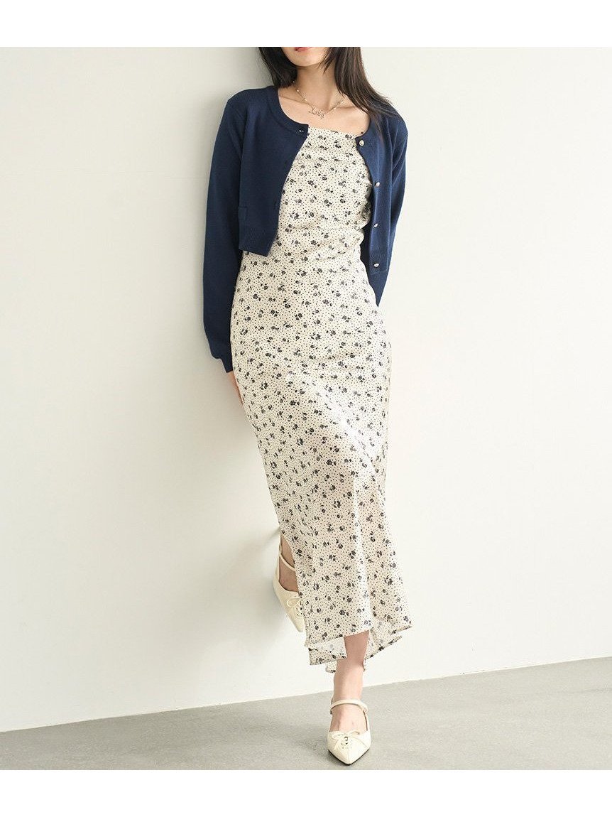 【リリーブラウン/Lily Brown】のカーデセットプリントキャミワンピース インテリア・キッズ・メンズ・レディースファッション・服の通販 founy(ファニー) 　ファッション　Fashion　レディースファッション　Fashion for Women　ワンピース　Dresses　キャミソールワンピース　Camisole Dresses　エレガント 上品　Elegant　ヴィンテージ　Vintage Style　カーディガン　Cardigan, Knitwear　今季　This Season, Current Season　サテン　Satin, Glossy Fabric　ジャケット　Jacket, Outerwear　スマート　Smart, Elegant　ドレープ　Drape, Draping Fabric　人気　Popular, Best Seller　バイアス　Bias, Diagonal Cut　IVR[003]|ID: prp329100004833596 ipo3291000000035199987