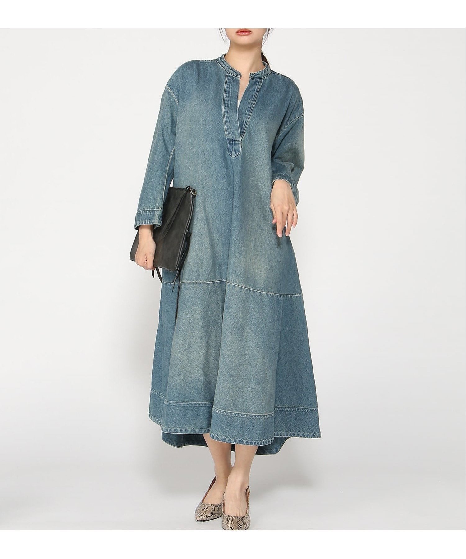 【バナナ リパブリック/BANANA REPUBLIC】のLS COLLARED ALINE MAXI - DENIM インテリア・キッズ・メンズ・レディースファッション・服の通販 founy(ファニー) 　ファッション　Fashion　レディースファッション　Fashion for Women　RINSE|ID: prp329100004833604 ipo3291000000035200027