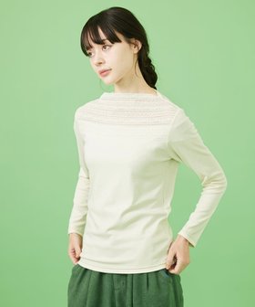 【ホコモモラ/Jocomomola】のベアスムースレース切り替えカットソー 人気、トレンドファッション・服の通販 founy(ファニー) ファッション Fashion レディースファッション Fashion for Women トップス・カットソー Cut & Sew Tops カットソー・ベーシックTシャツ Cut-and-Sewn Tops / Stretch Tees & Basics なめらか Smooth, Silky Texture インナー Innerwear カットソー Cut and Sewn Top ストレッチ Stretch, Stretchy Fabric ハイネック High Neck, Mock Neck フィット Fit, Slim Fit ヨーク Yoke, Yoke Design レース Lace, Lace Fabric エレガント 上品 Elegant |ID:prp329100004833645