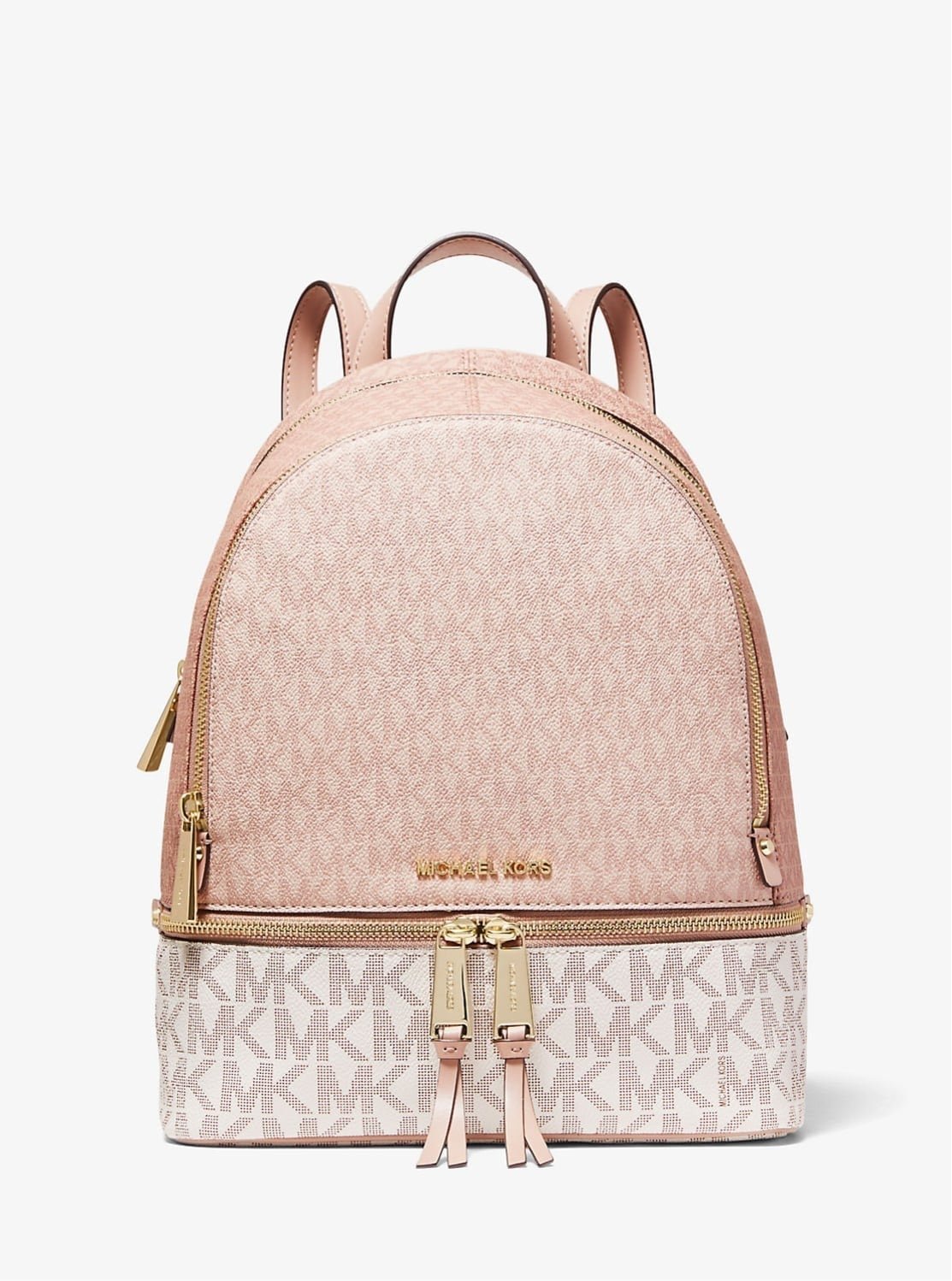 【マイケルコース/MICHAEL KORS】のRHEA ZIP バックパック ミディアム - MKシグネチャー マイケルコース インテリア・キッズ・メンズ・レディースファッション・服の通販 founy(ファニー) 　ファッション　Fashion　レディースファッション　Fashion for Women　バッグ　Bags　コレクション　Collection, Seasonal Line　ラグジュアリー　Luxury, Elegant　PINK|ID: prp329100004833646 ipo3291000000035200656