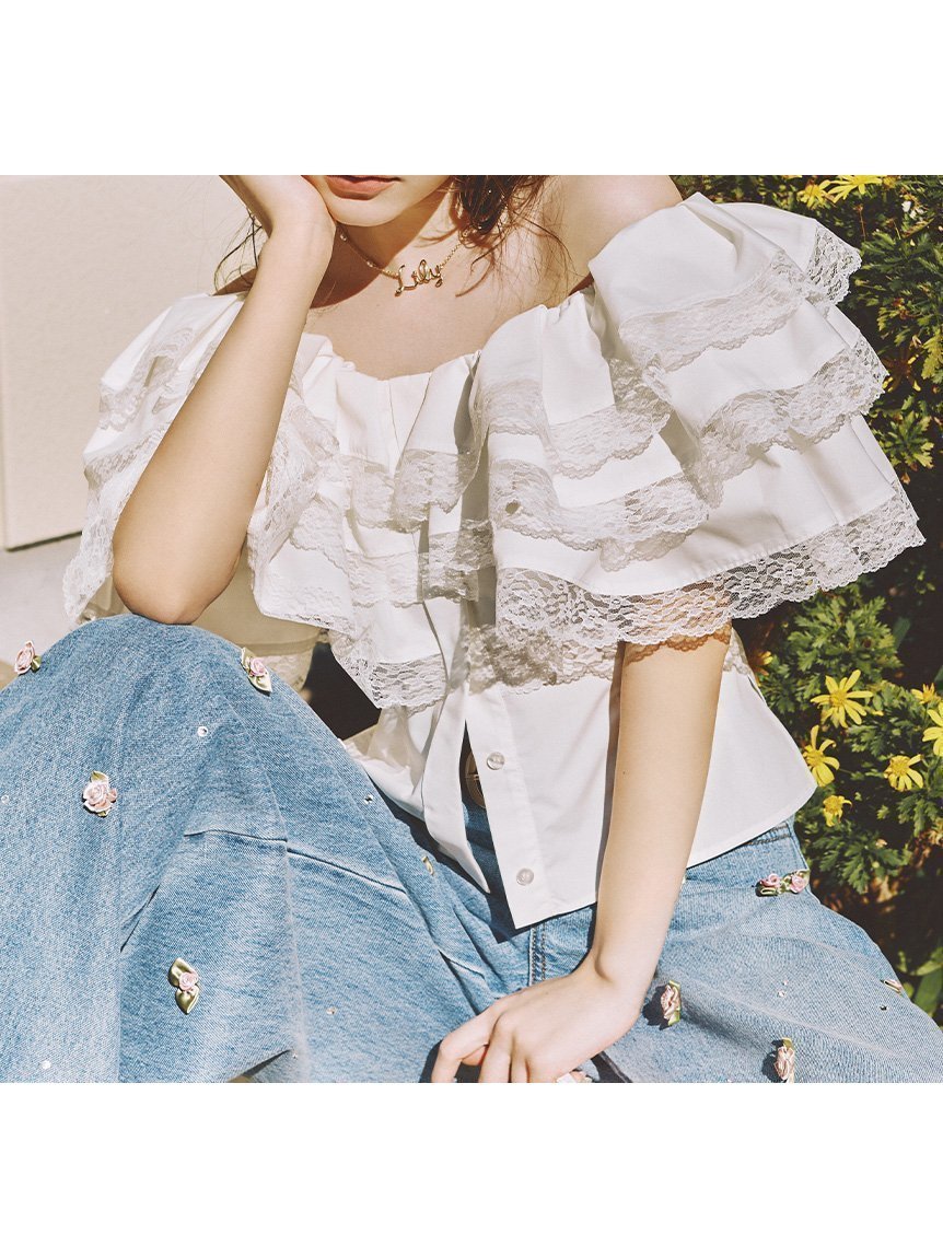 【リリーブラウン/Lily Brown】のボリュームフリルオフショル2wayブラウス 人気、トレンドファッション・服の通販 founy(ファニー) ファッション Fashion レディースファッション Fashion for Women トップス・カットソー Cut & Sew Tops シャツ・ブラウス・オフィスカジュアル Elegant Blouses & Button-Ups スマート Smart, Elegant フリル Frill, Ruffle レース Lace, Lace Fabric ワンショル One Shoulder, Asymmetrical エレガント 上品 Elegant other-1|ID: prp329100004833650 ipo3291000000035200698