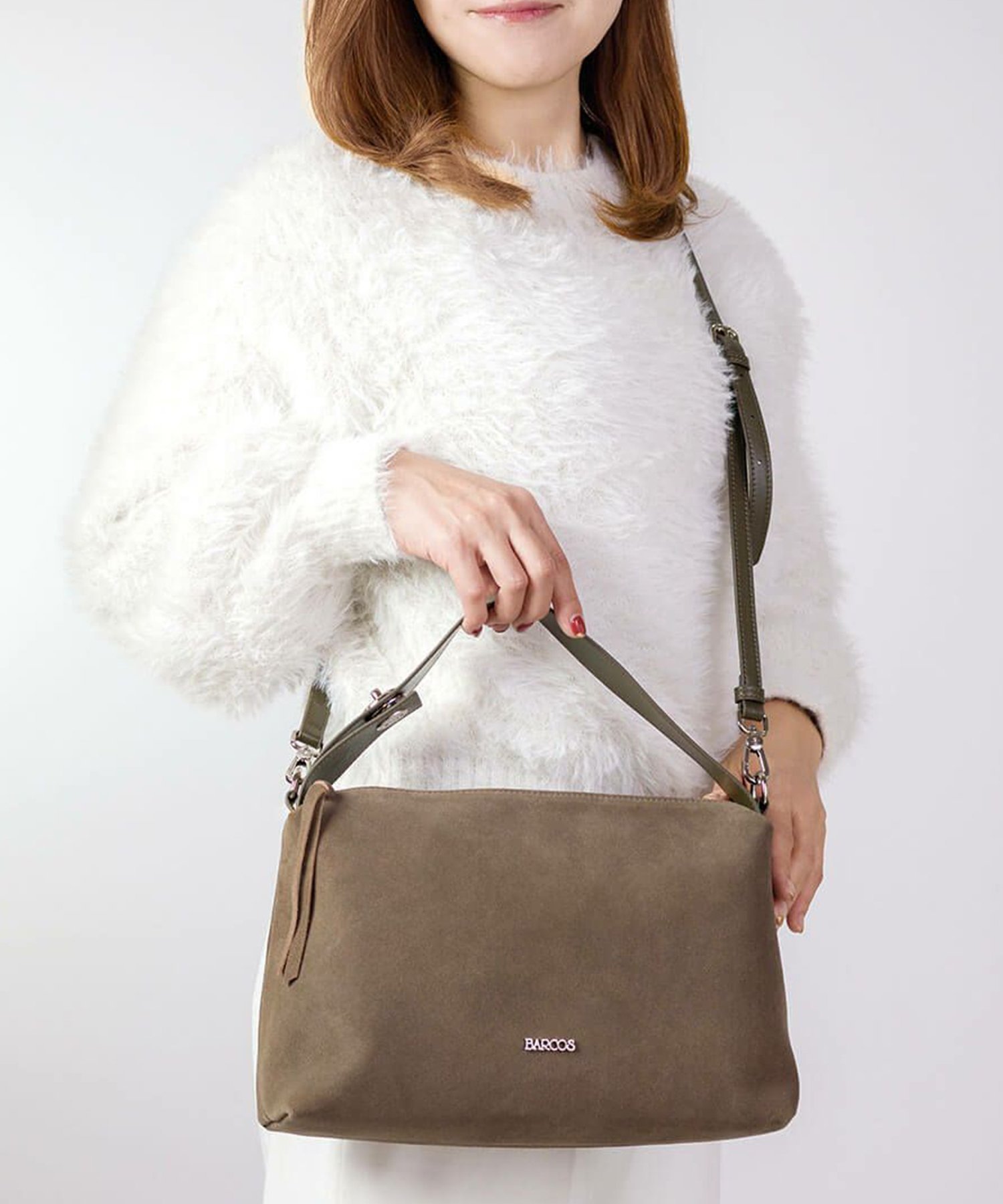 【バルコス/BARCOS】の【BARCOS】スウェード調2wayレザーハンドバッグ インテリア・キッズ・メンズ・レディースファッション・服の通販 founy(ファニー) ファッション Fashion レディースファッション Fashion for Women バッグ Bags ショルダー Shoulder, Shoulder Strap ポケット Pocket, Pocket Detail ポーチ Pouch, Small Case 財布 Wallet, Purse トープ|ID: prp329100004833663 ipo3291000000035200783