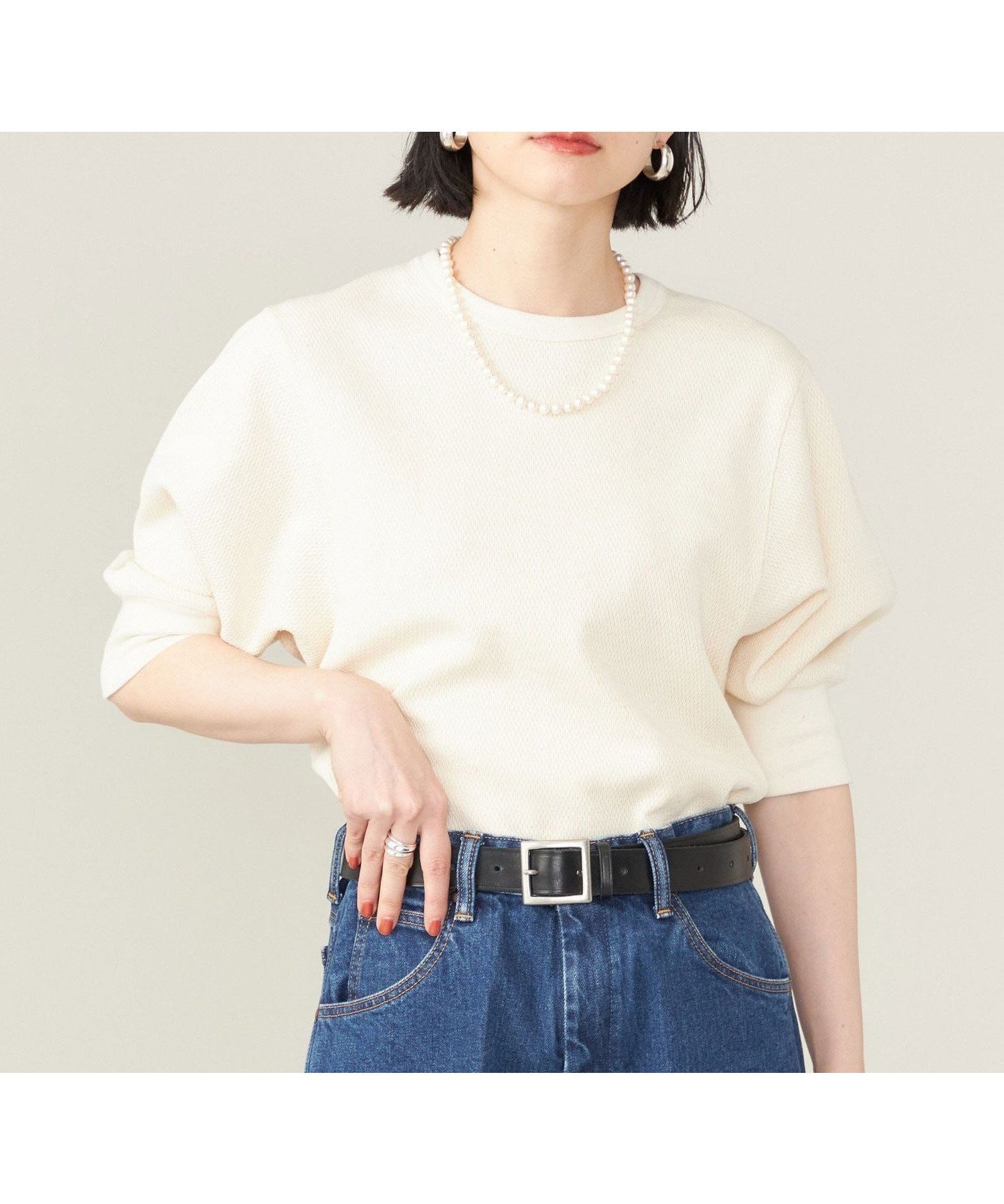 【シップス フォー ウィメン/SHIPS】のSHIPS NINE CASE 洗濯機可能 ワッフル TEE インテリア・キッズ・メンズ・レディースファッション・服の通販 founy(ファニー) 　ファッション　Fashion　レディースファッション　Fashion for Women　カットソー　Cut and Sewn Top　スタンダード　Standard, Basic　デニム　Denim, Jeans Material　ワッフル　Waffle, Waffle Knit　A/W・秋冬　Autumn/Winter　おすすめ　Recommended / Our Picks　2024年　2024　2024春夏・S/S　Spring/Summer 2024 SS24　ナチュラル|ID: prp329100004833685 ipo3291000000035201181