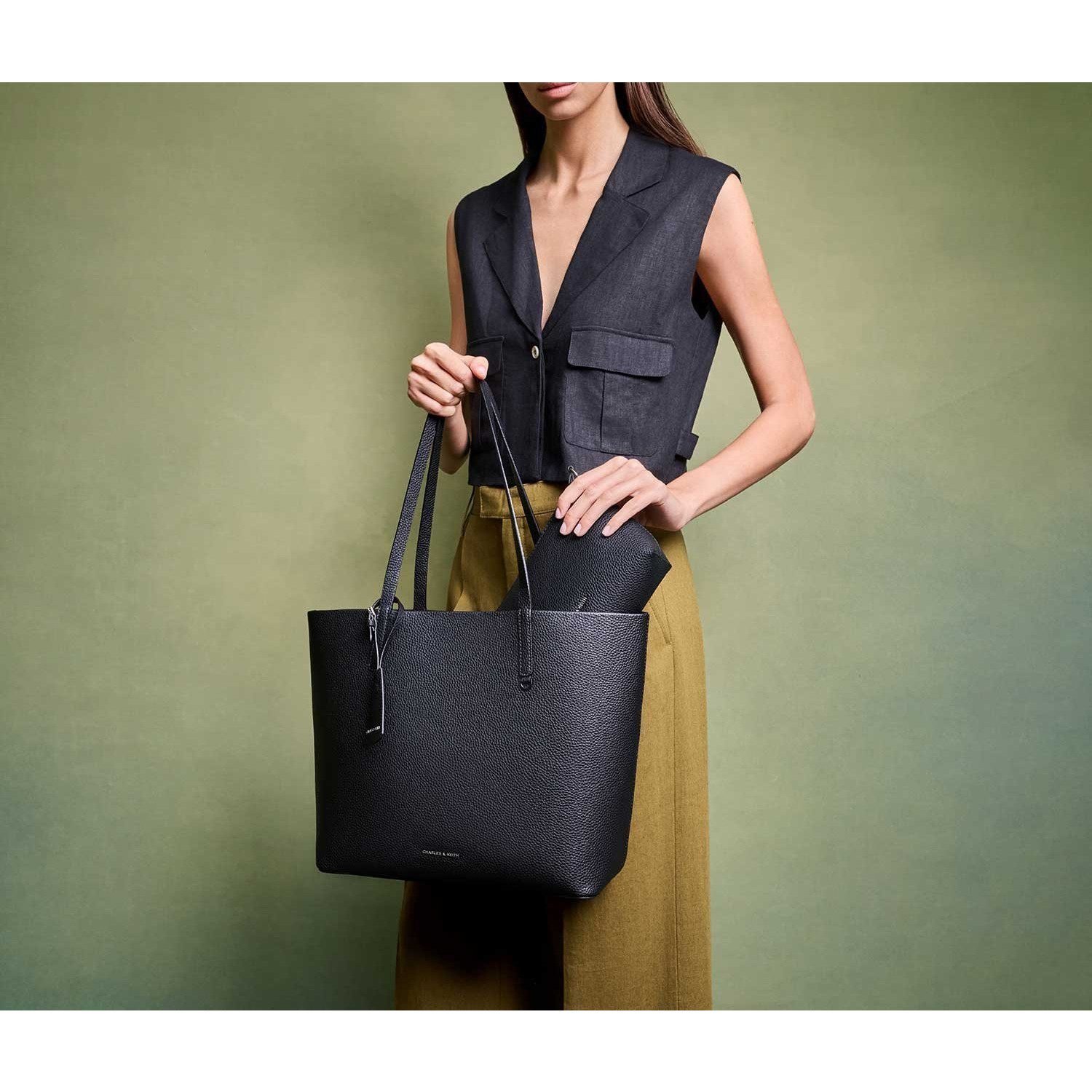 【チャールズ アンド キース/CHARLES & KEITH】のBeryl ベリル トートバッグ インテリア・キッズ・メンズ・レディースファッション・服の通販 founy(ファニー) 　ファッション　Fashion　レディースファッション　Fashion for Women　バッグ　Bags　Noir|ID: prp329100004833699 ipo3291000000035201365