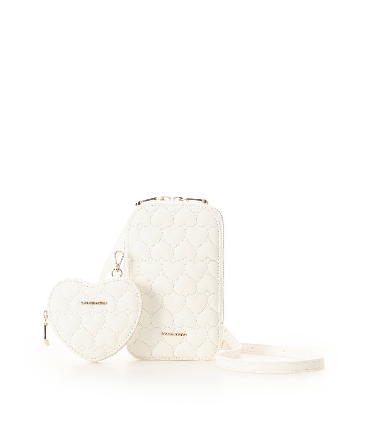 【サマンサ ベガ/SamanthaVega】のエターナルハートキルトスマホショルダー インテリア・キッズ・メンズ・レディースファッション・服の通販 founy(ファニー) 　ファッション　Fashion　レディースファッション　Fashion for Women　おすすめ　Recommended / Our Picks　キルティング　Quilted, Quilting　キルト　Quilt, Quilted Fabric　ギフト プレゼント　Gift / Present　コレクション　Collection, Seasonal Line　ショルダー　Shoulder, Shoulder Strap　スマホショルダーバッグ　Smartphone Shoulder Bag　ダブル　Double, Double-Breasted　トレンド　Trend, Trending Now　ポーチ　Pouch, Small Case　エレガント 上品　Elegant　ホワイト|ID: prp329100004833707 ipo3291000000035201430