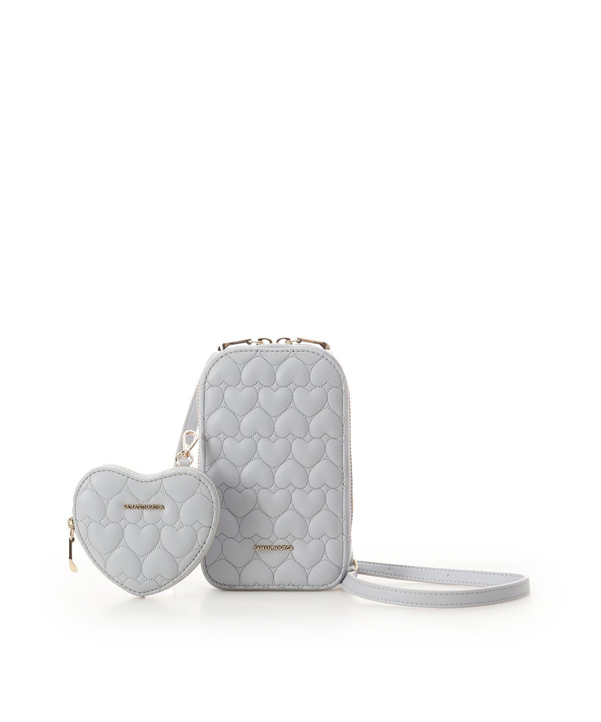 【サマンサ ベガ/SamanthaVega】のエターナルハートキルトスマホショルダー インテリア・キッズ・メンズ・レディースファッション・服の通販 founy(ファニー) 　ファッション　Fashion　レディースファッション　Fashion for Women　おすすめ　Recommended / Our Picks　キルティング　Quilted, Quilting　キルト　Quilt, Quilted Fabric　ギフト プレゼント　Gift / Present　コレクション　Collection, Seasonal Line　ショルダー　Shoulder, Shoulder Strap　スマホショルダーバッグ　Smartphone Shoulder Bag　ダブル　Double, Double-Breasted　トレンド　Trend, Trending Now　ポーチ　Pouch, Small Case　エレガント 上品　Elegant　ライトブルー|ID: prp329100004833707 ipo3291000000035201432