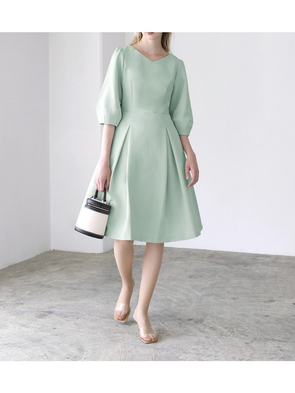 【レジーナリスレ/Regina Risurre】のキレイ ワンピ マリナ インテリア・キッズ・メンズ・レディースファッション・服の通販 founy(ファニー) 　ファッション　Fashion　レディースファッション　Fashion for Women　ワンピース　Dresses　エレガント 上品　Elegant　フィット　Fit, Slim Fit　フレア　Flare, Flared　オパール ミント|ID: prp329100004833853 ipo3291000000035203964