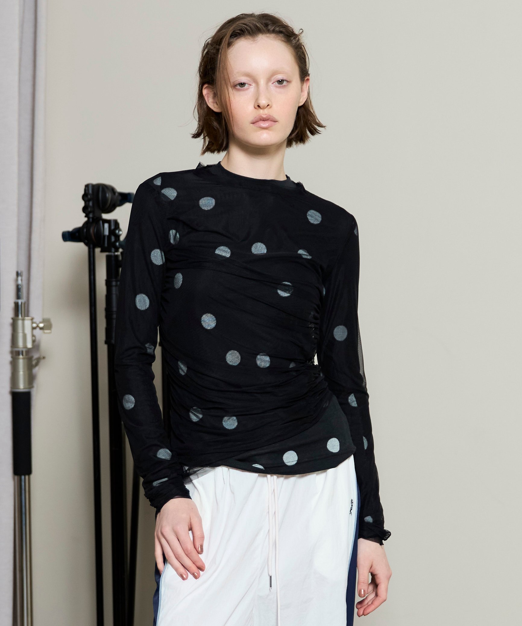 【メゾンスペシャル/MAISON SPECIAL】のシアードットレイヤードトップス インテリア・キッズ・メンズ・レディースファッション・服の通販 founy(ファニー) 　ファッション　Fashion　レディースファッション　Fashion for Women　トップス・カットソー　Cut & Sew Tops　オケージョン　Occasion Wear　カットソー　Cut and Sewn Top　スラックス　Slacks, Dress Pants　デニム　Denim, Jeans Material　トレンド　Trend, Trending Now　ドット　Polka Dot, Dot Pattern　フィット　Fit, Slim Fit　プリント　Print, Printed Pattern　メッシュ　Mesh, Net Fabric　BLK|ID: prp329100004833877 ipo3291000000035204321