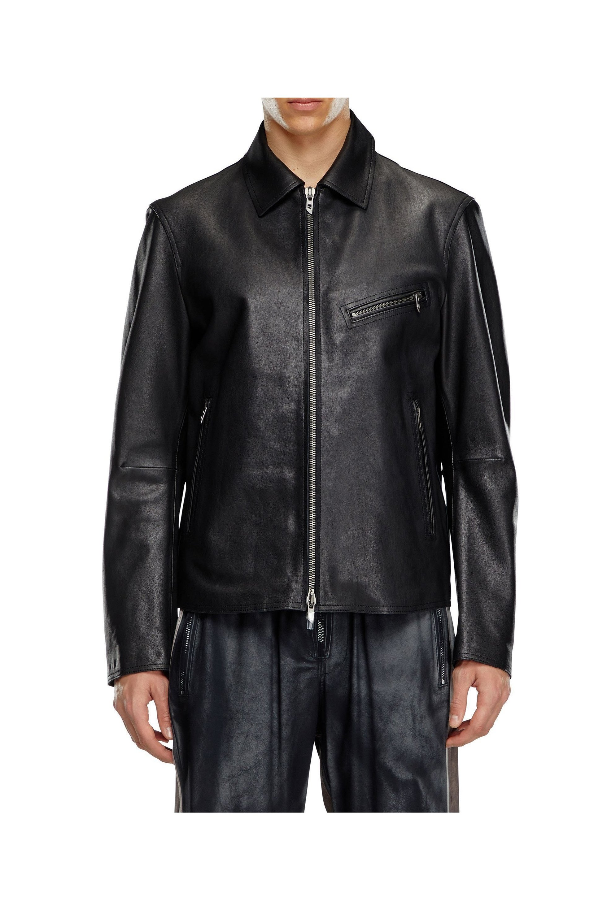 【ディーゼル/DIESEL / MEN】のメンズ レザージャケット L-KORN-A インテリア・キッズ・メンズ・レディースファッション・服の通販 founy(ファニー) 　ファッション　Fashion　メンズファッション　Fashion for Men　ジャケット　Jacket, Outerwear　ポケット　Pocket, Pocket Detail　メンズ　Men's, Menswear　ブラック|ID: prp329100004833904 ipo3291000000035204674