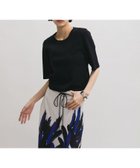 【アダム エ ロペ/ADAM ET ROPE'】の【サステナブル】クールタッチニットTシャツ 人気、トレンドファッション・服の通販 founy(ファニー) ファッション Fashion レディースファッション Fashion for Women トップス・カットソー Cut & Sew Tops ニット Knit Tops & Sweaters シャツ・ブラウス・オフィスカジュアル Elegant Blouses & Button-Ups ロングTシャツ・Tシャツ Longline T-Shirts & Tees 春 Spring 洗える Machine Washable コンパクト Compact, Small Size シンプル Simple, Minimal バランス Balance, Style Balance フィット Fit, Slim Fit フレア Flare, Flared フロント Front, Front Design ボトム Bottoms, Lower Wear ワイド Wide, Wide Fit S/S・春夏 SS, Spring/Summer, Warm Season 夏 Summer 2025年 2025 2025春夏・S/S Spring/Summer 2025 SS25 thumbnail ブラック(01)|ID: prp329100004833907 ipo3291000000035204714