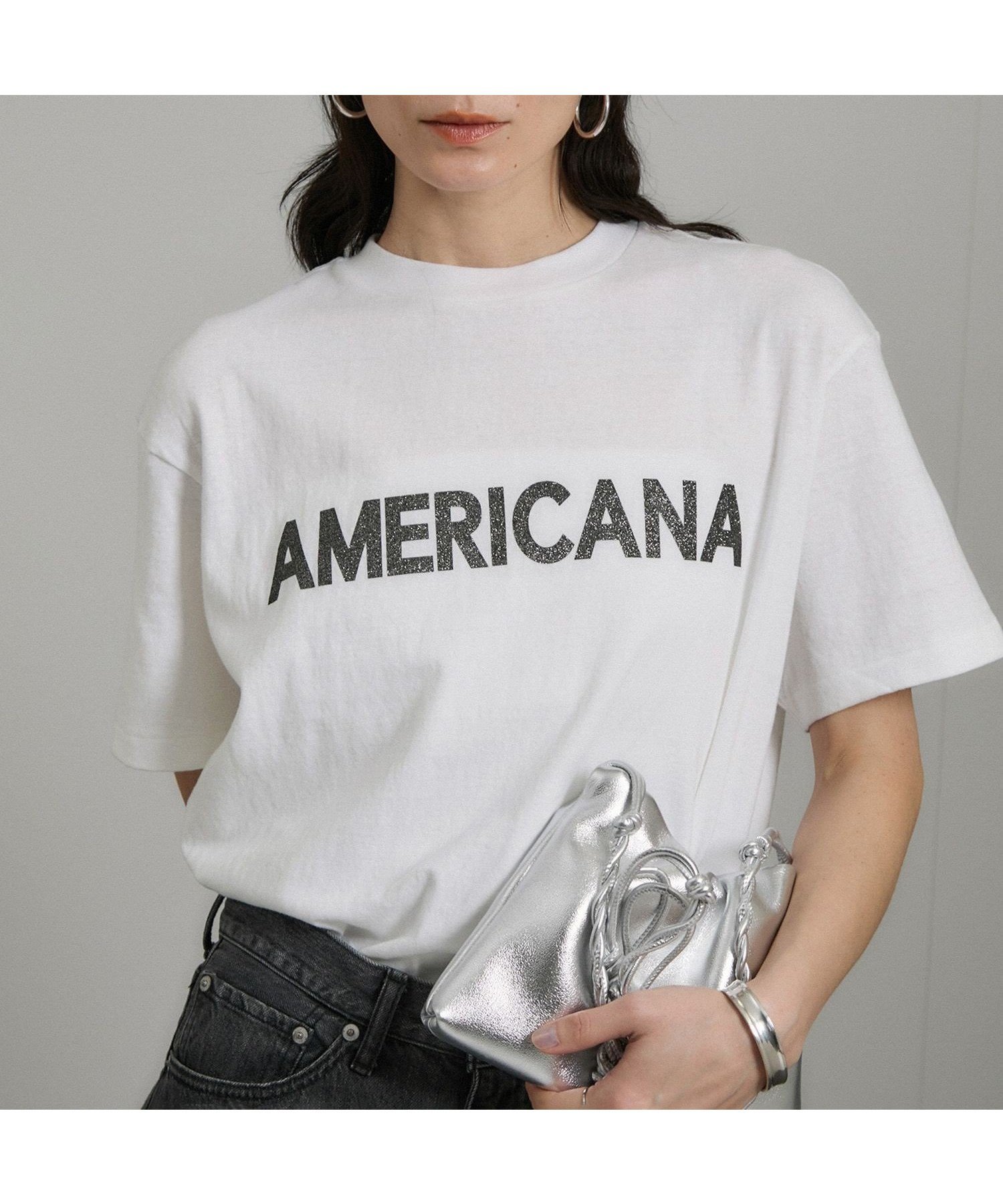 【サロン アダム エ ロペ/SALON adam et rope'】の【Americana(アメリカーナ)】ラフィー丸胴 ロゴプリントTシャツ / レタリングTシャツ インテリア・キッズ・メンズ・レディースファッション・服の通販 founy(ファニー) 　ファッション　Fashion　レディースファッション　Fashion for Women　トップス・カットソー　Cut & Sew Tops　シャツ・ブラウス・オフィスカジュアル　Elegant Blouses & Button-Ups　ロングTシャツ・Tシャツ　Longline T-Shirts & Tees　プリント　Print, Printed Pattern　ホワイト系(11)|ID: prp329100004833909 ipo3291000000035204735