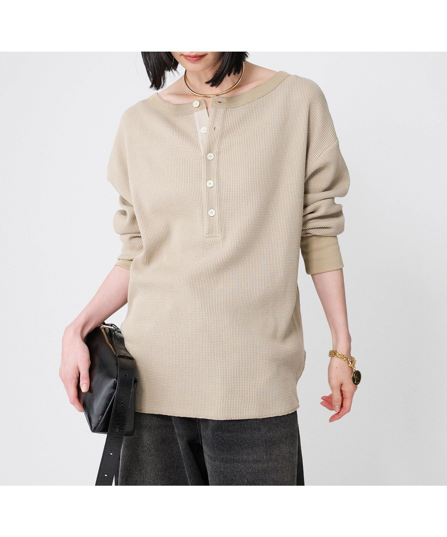 【バビロン/BABYLONE / KIDS】の【81BRANCA】 別注 2way waffle T インテリア・キッズ・メンズ・レディースファッション・服の通販 founy(ファニー) ファッション Fashion キッズファッション Fashion for Kids フォルム Silhouette, Form プリント Print, Printed Pattern 別注 Limited Edition, Custom Order ミリタリー Military, Army Style ワッフル Waffle, Waffle Knit 再入荷 Restock / Back in Stock ベージュ55|ID: prp329100004833950 ipo3291000000035205469