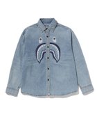 【アベイシングエイプ/A BATHING APE / MEN】のSHARK LIGHT DENIM LS SHIRT 人気、トレンドファッション・服の通販 founy(ファニー) ファッション Fashion メンズファッション Fashion for Men デニム Denim, Jeans Material フロント Front, Front Design モチーフ Motif, Design Theme thumbnail LIGHT INDIGO|ID: prp329100004833967 ipo3291000000035205794