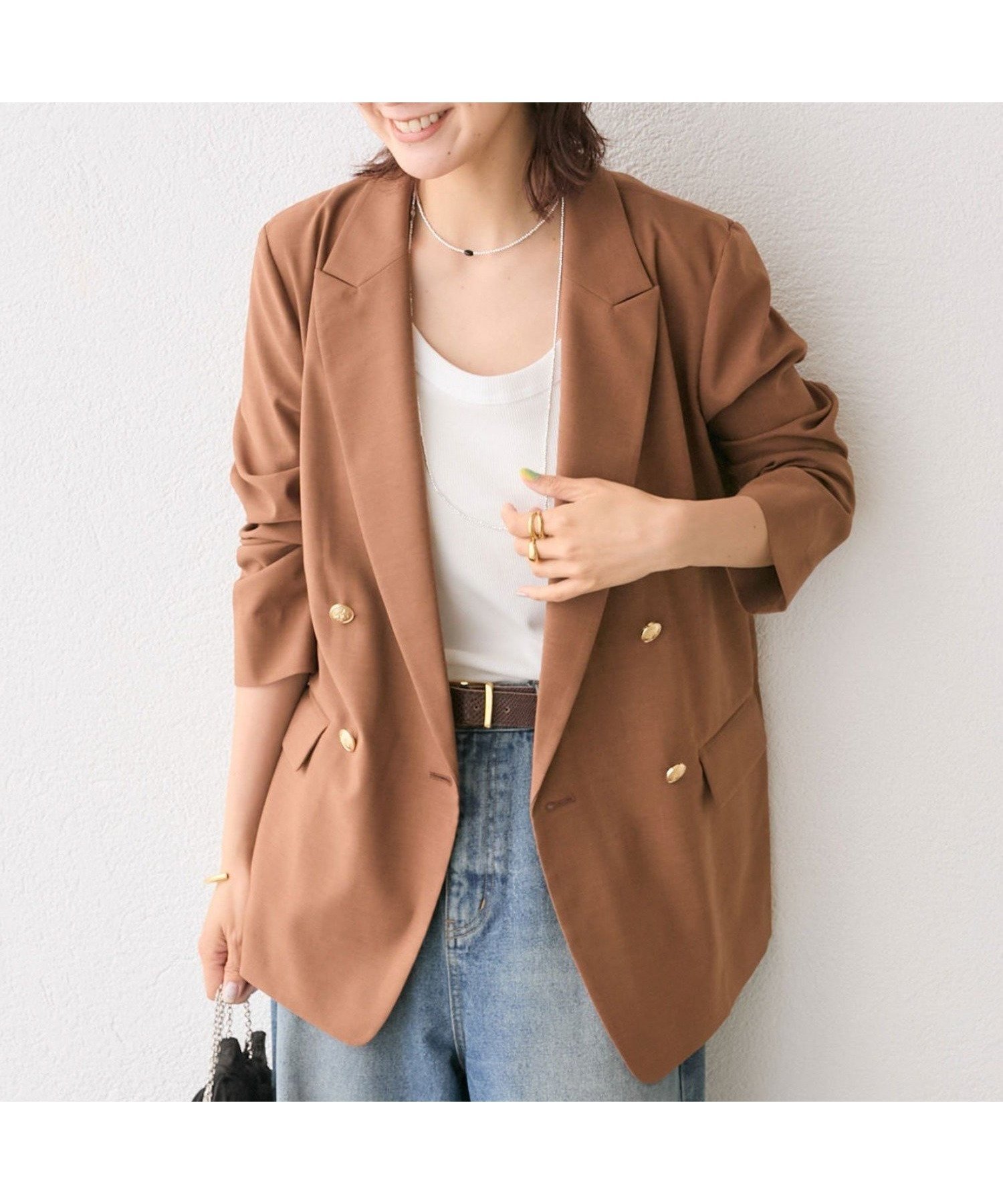 【リヴドロワ/RIVE DROITE】の【オンオフ着れる】ライトピークドラペルジャケット インテリア・キッズ・メンズ・レディースファッション・服の通販 founy(ファニー) 　ファッション　Fashion　レディースファッション　Fashion for Women　アウター　Coat / Outerwear Collection　レディースジャケット・軽アウター　Jackets　オケージョン　Occasion Wear　吸水　Absorbent, Quick-Dry　シンプル　Simple, Minimal　ジャケット　Jacket, Outerwear　ストレッチ　Stretch, Stretchy Fabric　テーラード　Tailored, Tailored Fit　デニム　Denim, Jeans Material　定番　Standard, Basic Item　人気　Popular, Best Seller　ロング　Long, Long-Length　再入荷　Restock / Back in Stock　おすすめ　Recommended / Our Picks　ブラウン|ID: prp329100004833975 ipo3291000000035205962