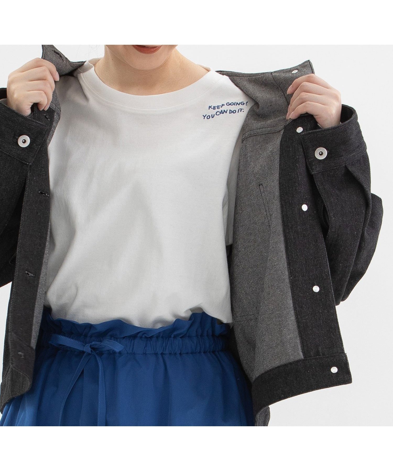 【プードゥドゥ/POU DOU DOU】のUSAコットン刺繍ワイドロンT インテリア・キッズ・メンズ・レディースファッション・服の通販 founy(ファニー) 　ファッション　Fashion　レディースファッション　Fashion for Women　トップス・カットソー　Cut & Sew Tops　ロングTシャツ・Tシャツ　Longline T-Shirts & Tees　スマート　Smart, Elegant　ワイド　Wide, Wide Fit　おすすめ　Recommended / Our Picks　オフホワイト|ID: prp329100004833978 ipo3291000000035205995