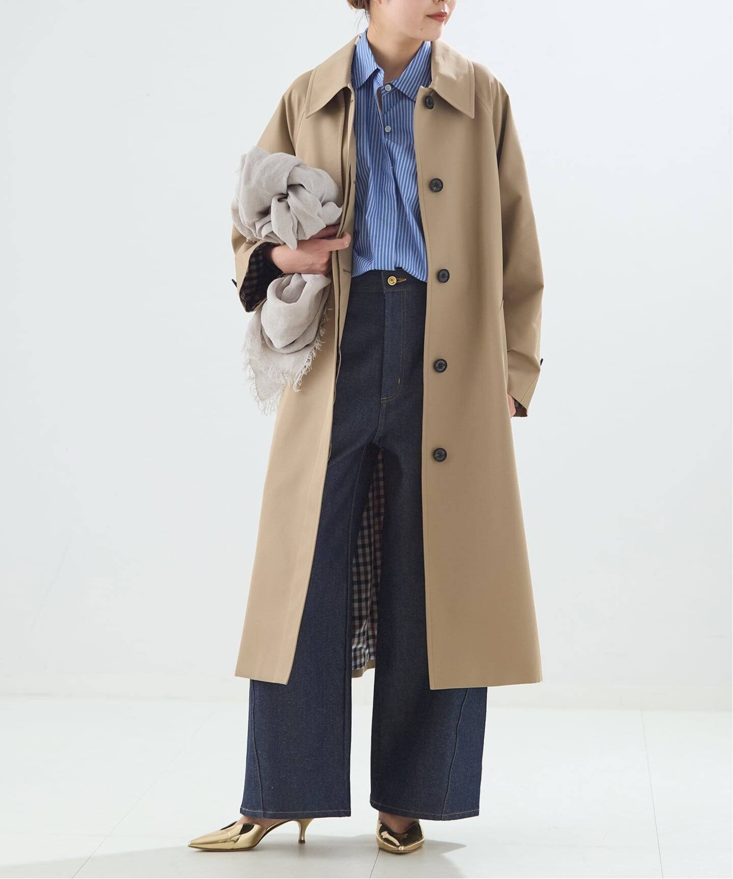 【ジャーナルスタンダード レサージュ/journal standard L'essage】の【別注】Aquascutum*LESSAGE ステンカラーコート インテリア・キッズ・メンズ・レディースファッション・服の通販 founy(ファニー) 　ファッション　Fashion　レディースファッション　Fashion for Women　アウター　Coat / Outerwear Collection　コート・ロングコート・ピーコート　Long Coats, Peacoats & More　2026年　2026　おすすめ　Recommended / Our Picks　シンプル　Simple, Minimal　スタンド　Stand Collar, Upright Stand　チェック　Check, Plaid, Tartan　フラップ　Flap, Flap Pocket　マニッシュ　Mannish, Boyish　メンズ　Men's, Menswear　モダン　Modern, Contemporary　リラックス　Relax, Relaxed Fit　別注　Limited Edition, Custom Order　ベージュ|ID: prp329100004833995 ipo3291000000035206286