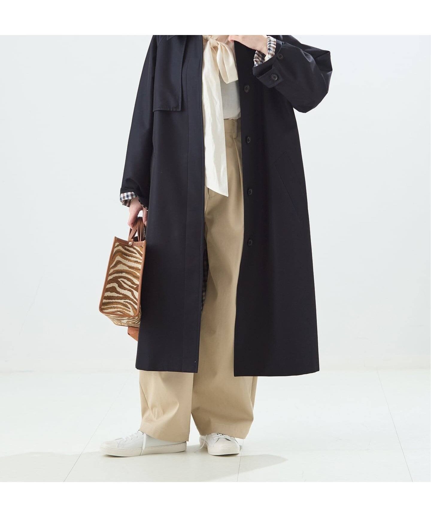 【ジャーナルスタンダード レサージュ/journal standard L'essage】の【別注】Aquascutum*LESSAGE ステンカラーコート インテリア・キッズ・メンズ・レディースファッション・服の通販 founy(ファニー) 　ファッション　Fashion　レディースファッション　Fashion for Women　アウター　Coat / Outerwear Collection　コート・ロングコート・ピーコート　Long Coats, Peacoats & More　2026年　2026　おすすめ　Recommended / Our Picks　シンプル　Simple, Minimal　スタンド　Stand Collar, Upright Stand　チェック　Check, Plaid, Tartan　フラップ　Flap, Flap Pocket　マニッシュ　Mannish, Boyish　メンズ　Men's, Menswear　モダン　Modern, Contemporary　リラックス　Relax, Relaxed Fit　別注　Limited Edition, Custom Order　ネイビー|ID: prp329100004833995 ipo3291000000035206287