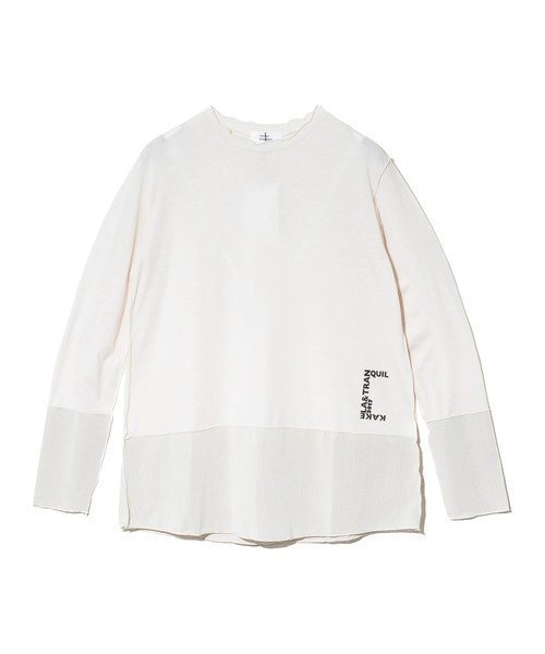 【ゴースローキャラバン/go slow caravan】のKAKELA TRANQUIL/カケラ トランクイル 配色異素材切替クルーロンTEE (WOMENS) 人気、トレンドファッション・服の通販 founy(ファニー) 　ファッション　Fashion　レディースファッション　Fashion for Women　トップス・カットソー　Cut & Sew Tops　ロングTシャツ・Tシャツ　Longline T-Shirts & Tees　グラフィック　Graphic, Graphic Design　シンプル　Simple, Minimal　デニム　Denim, Jeans Material　ビンテージ　Vintage, Retro Style　リメイク　Remake, Reconstructed　リラックス　Relax, Relaxed Fit　ワイド　Wide, Wide Fit　切替　Switching, Contrast Panel　 other-1|ID: prp329100004834005 ipo3291000000035206474