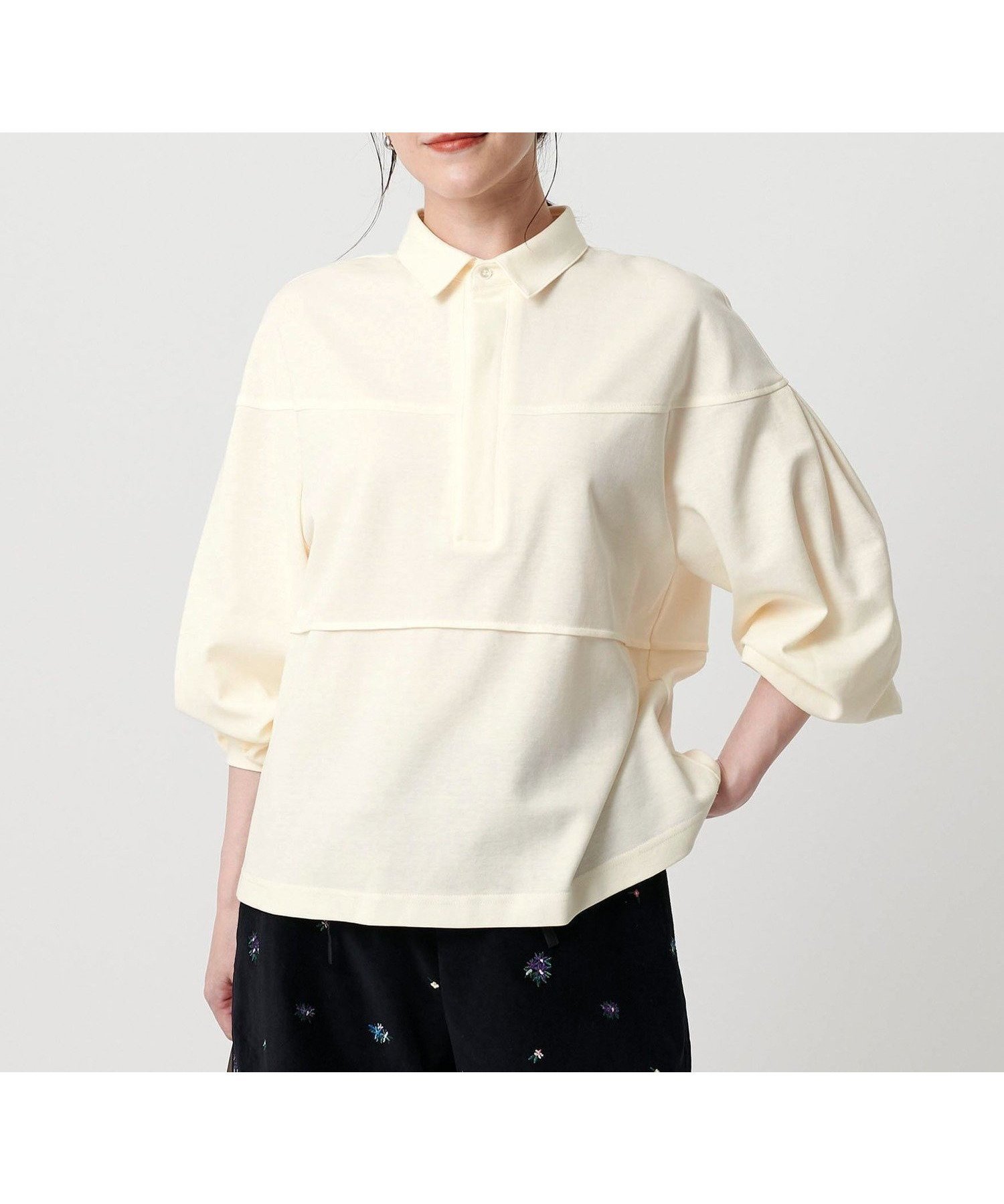 【ビューティ&ユース ユナイテッドアローズ/BEAUTY&YOUTH / UNITED ARROWS】の【WEB限定】タックボリュームスリーブ ラガーシャツ インテリア・キッズ・メンズ・レディースファッション・服の通販 founy(ファニー) 　ファッション　Fashion　レディースファッション　Fashion for Women　トップス・カットソー　Cut & Sew Tops　シャツ・ブラウス・オフィスカジュアル　Elegant Blouses & Button-Ups　ボリューム袖・フリルスリーブブラウス　Voluminous & Ruffle Sleeves / Puffy Sleeve Tops　スリーブ　Sleeve, Long Sleeve / Short Sleeve　デニム　Denim, Jeans Material　トレンド　Trend, Trending Now　フェミニン　Feminine, Girly　フォルム　Silhouette, Form　ボトム　Bottoms, Lower Wear　ヨーク　Yoke, Yoke Design　おすすめ　Recommended / Our Picks　OFF WHITE|ID: prp329100004834009 ipo3291000000035206519