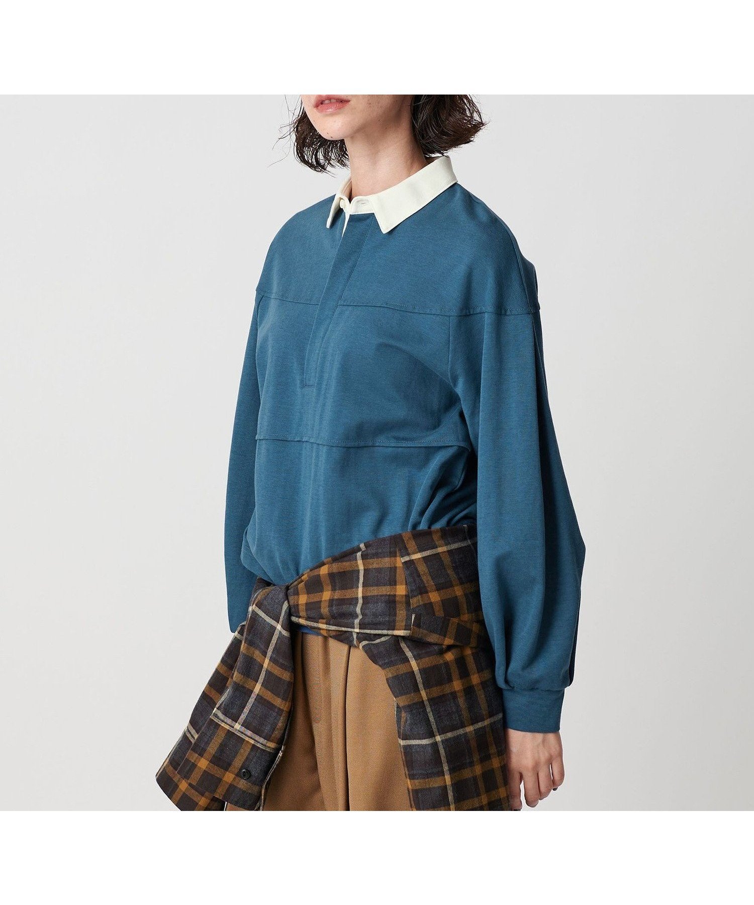 【ビューティ&ユース ユナイテッドアローズ/BEAUTY&YOUTH / UNITED ARROWS】の【WEB限定】タックボリュームスリーブ ラガーシャツ インテリア・キッズ・メンズ・レディースファッション・服の通販 founy(ファニー) 　ファッション　Fashion　レディースファッション　Fashion for Women　トップス・カットソー　Cut & Sew Tops　シャツ・ブラウス・オフィスカジュアル　Elegant Blouses & Button-Ups　ボリューム袖・フリルスリーブブラウス　Voluminous & Ruffle Sleeves / Puffy Sleeve Tops　スリーブ　Sleeve, Long Sleeve / Short Sleeve　デニム　Denim, Jeans Material　トレンド　Trend, Trending Now　フェミニン　Feminine, Girly　フォルム　Silhouette, Form　ボトム　Bottoms, Lower Wear　ヨーク　Yoke, Yoke Design　おすすめ　Recommended / Our Picks　COBALT|ID: prp329100004834009 ipo3291000000035206520