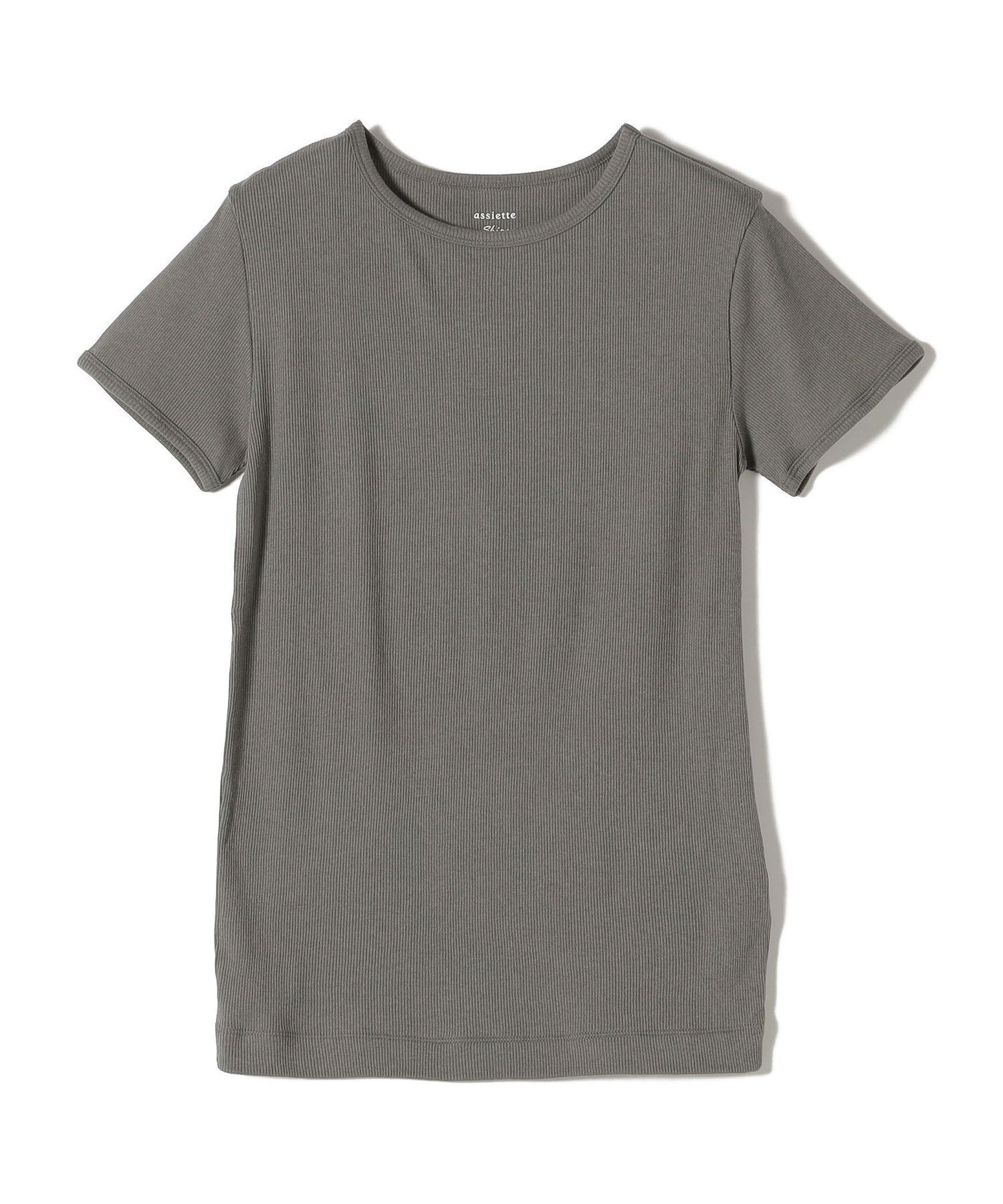 【シップス フォー ウィメン/SHIPS】の【SHIPS別注】assiette 手洗い可能 レーヨン テレコ TEE インテリア・キッズ・メンズ・レディースファッション・服の通販 founy(ファニー) 　ファッション　Fashion　レディースファッション　Fashion for Women　インナー　Innerwear　キャミソール　Camisole, Spaghetti Strap Top　吸水　Absorbent, Quick-Dry　シンプル　Simple, Minimal　テレコ　Ribbed, Rib Stitch　デニム　Denim, Jeans Material　ドレープ　Drape, Draping Fabric　バランス　Balance, Style Balance　フェミニン　Feminine, Girly　プリント　Print, Printed Pattern　ベーシック　Basic, Essential　別注　Limited Edition, Custom Order　羽織　Haori, Light Jacket　おすすめ　Recommended / Our Picks　2024年　2024　2024春夏・S/S　Spring/Summer 2024 SS24　ダークグレー|ID: prp329100004834014 ipo3291000000035206593