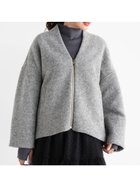 【ヴァン/Vin】のVネックウールブレンドショートコート 人気、トレンドファッション・服の通販 founy(ファニー) ファッション Fashion レディースファッション Fashion for Women アウター Coat / Outerwear Collection コート・ロングコート・ピーコート Long Coats, Peacoats & More シンプル Simple, Minimal タートルネック Turtleneck, High Neck thumbnail 杢グレー|ID: prp329100004834110 ipo3291000000035207798