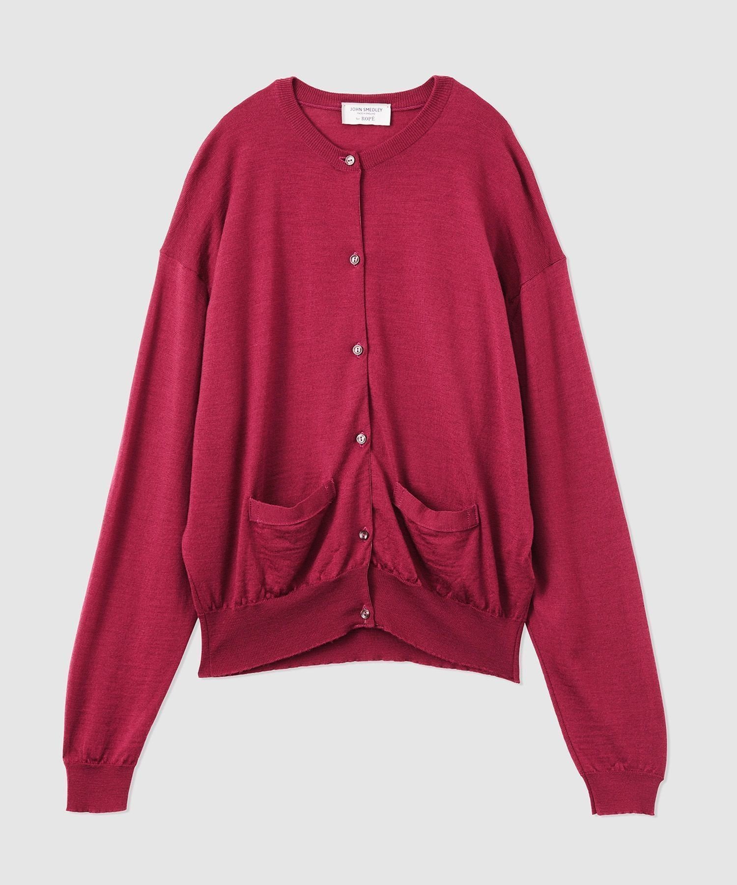【ロペ/ROPE'】のJOHN SMEDLEY別注 CD(ジョンスメドレー別注/天竺ニットカーディガン) インテリア・キッズ・メンズ・レディースファッション・服の通販 founy(ファニー) 　ファッション　Fashion　レディースファッション　Fashion for Women　トップス・カットソー　Cut & Sew Tops　ニット　Knit Tops & Sweaters　カーディガン・羽織り　Layered Style Cardigans　アンサンブル　Ensemble Set　カーディガン　Cardigan, Knitwear　クラシック　Classic, Timeless Style　ストレッチ　Stretch, Stretchy Fabric　タイツ　Tights, Legwear　タイトスカート　Pencil Skirt, Tight Skirt　ツイード　Twill, Twill Weave　フィット　Fit, Slim Fit　ポケット　Pocket, Pocket Detail　別注　Limited Edition, Custom Order　おすすめ　Recommended / Our Picks　ワイン(66)|ID: prp329100004834137 ipo3291000000035208118