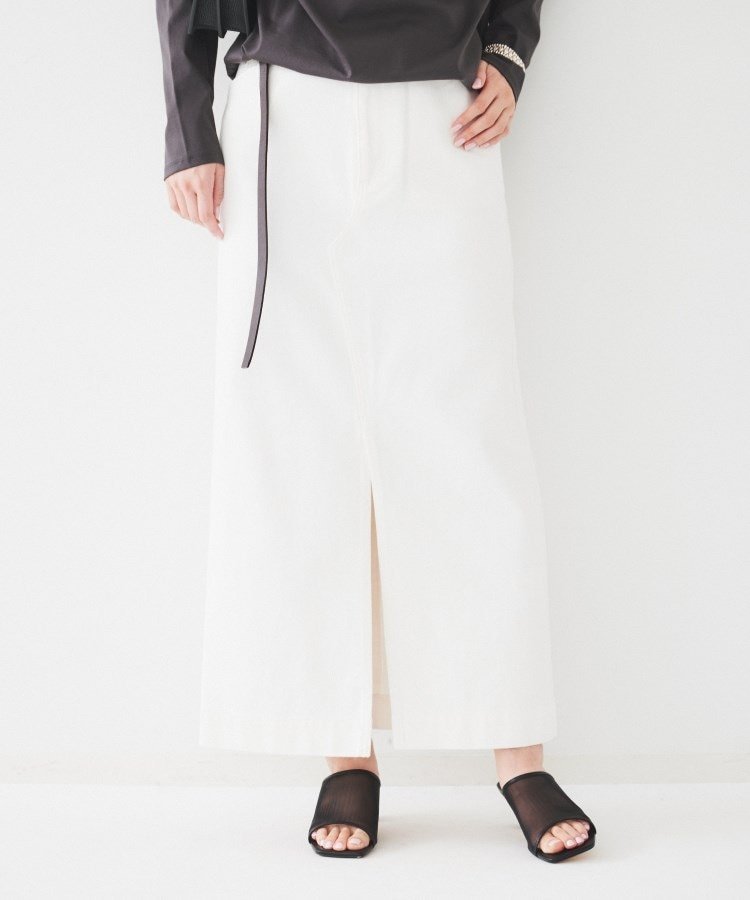 【アンタイトル/UNTITLED】のセミタイトデニムスカート 人気、トレンドファッション・服の通販 founy(ファニー) 　ファッション　Fashion　レディースファッション　Fashion for Women　スカート　Skirts　デニムスカート・カジュアルスカート　Denim Skirts　シンプル　Simple, Minimal　スマート　Smart, Elegant　スリット　Slit, Slit Detail　デニム　Denim, Jeans Material　バランス　Balance, Style Balance　フロント　Front, Front Design　ブリーチ　Bleach, Washed Finish　ベーシック　Basic, Essential　ポケット　Pocket, Pocket Detail　マキシ　Maxi, Full Length　リメイク　Remake, Reconstructed　ヴィンテージ　Vintage Style　 other-1|ID: prp329100004834142 ipo3291000000035208162