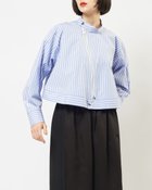 【ゴム/gomme】のジップブラウス 人気、トレンドファッション・服の通販 founy(ファニー) ファッション Fashion レディースファッション Fashion for Women トップス・カットソー Cut & Sew Tops シャツ・ブラウス・オフィスカジュアル Elegant Blouses & Button-Ups インナー Innerwear シンプル Simple, Minimal ジップ Zip, Zipper ストライプ Stripe, Striped Pattern フロント Front, Front Design 無地 Plain, Solid Color thumbnail ブルー|ID: prp329100004834147 ipo3291000000035208226