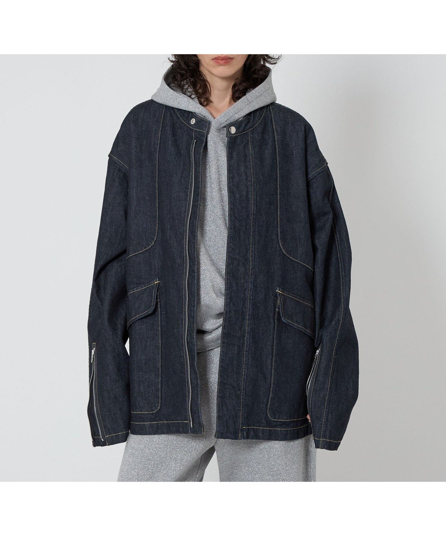 【ユナイテッドアローズ/UNITED ARROWS】のASTRAET デニム ノーカラー ジップブルゾン UNISEX インテリア・キッズ・メンズ・レディースファッション・服の通販 founy(ファニー) 　ファッション　Fashion　レディースファッション　Fashion for Women　アウター　Coat / Outerwear Collection　ブルゾンジャケット・スポーティアウター　Blouson Jackets　スリム　Slim, Slim Fit　セットアップ　Set-Up, Coordinated Outfit　デニム　Denim, Jeans Material　定番　Standard, Basic Item　ビッグ　Big, Oversized　フロント　Front, Front Design　ブルゾン　Blouson, Bomber Jacket　ユニセックス　Unisex, Genderless　ライダース　Riders　ワイド　Wide, Wide Fit　おすすめ　Recommended / Our Picks　NAVY|ID: prp329100004834153 ipo3291000000035208309