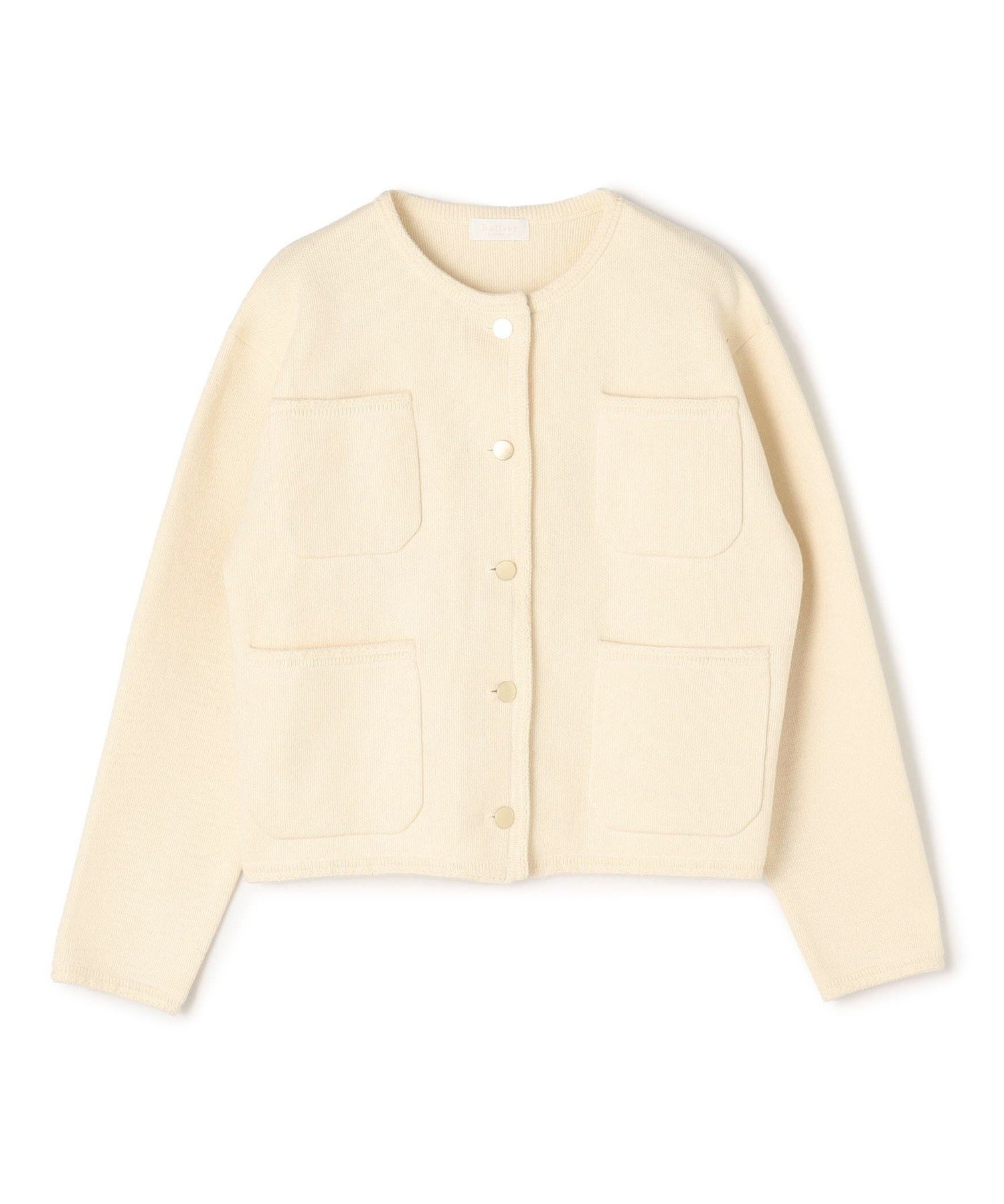 【トゥモローランド/TOMORROWLAND】のコットンポリエステルダブルフェイス 4ポケットカーディガン 人気、トレンドファッション・服の通販 founy(ファニー) 　ファッション　Fashion　レディースファッション　Fashion for Women　トップス・カットソー　Cut & Sew Tops　カーディガン・羽織り　Layered Style Cardigans　おすすめ　Recommended / Our Picks　カーディガン　Cardigan, Knitwear　コンパクト　Compact, Small Size　ジャケット　Jacket, Outerwear　セレモニー　Ceremony　ダウン　Down, Puffer　デニム　Denim, Jeans Material　フロント　Front, Front Design　ポケット　Pocket, Pocket Detail　メタル　Metal, Metal Parts　入学式　Entrance Ceremony　 other-1|ID: prp329100004834174 ipo3291000000035208811