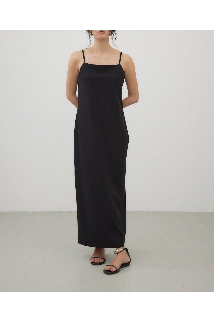 【クリエ コンフォルト/crie conforto】のバックツイストキャミワンピース インテリア・キッズ・メンズ・レディースファッション・服の通販 founy(ファニー) 　ファッション　Fashion　レディースファッション　Fashion for Women　ワンピース　Dresses　キャミソールワンピース　Camisole Dresses　インナー　Innerwear　キャミワンピース　Cami Dress, Slip Dress　シンプル　Simple, Minimal　ジョーゼット　Georgette, Semi-Sheer Fabric　BLK|ID: prp329100004834185 ipo3291000000035209060