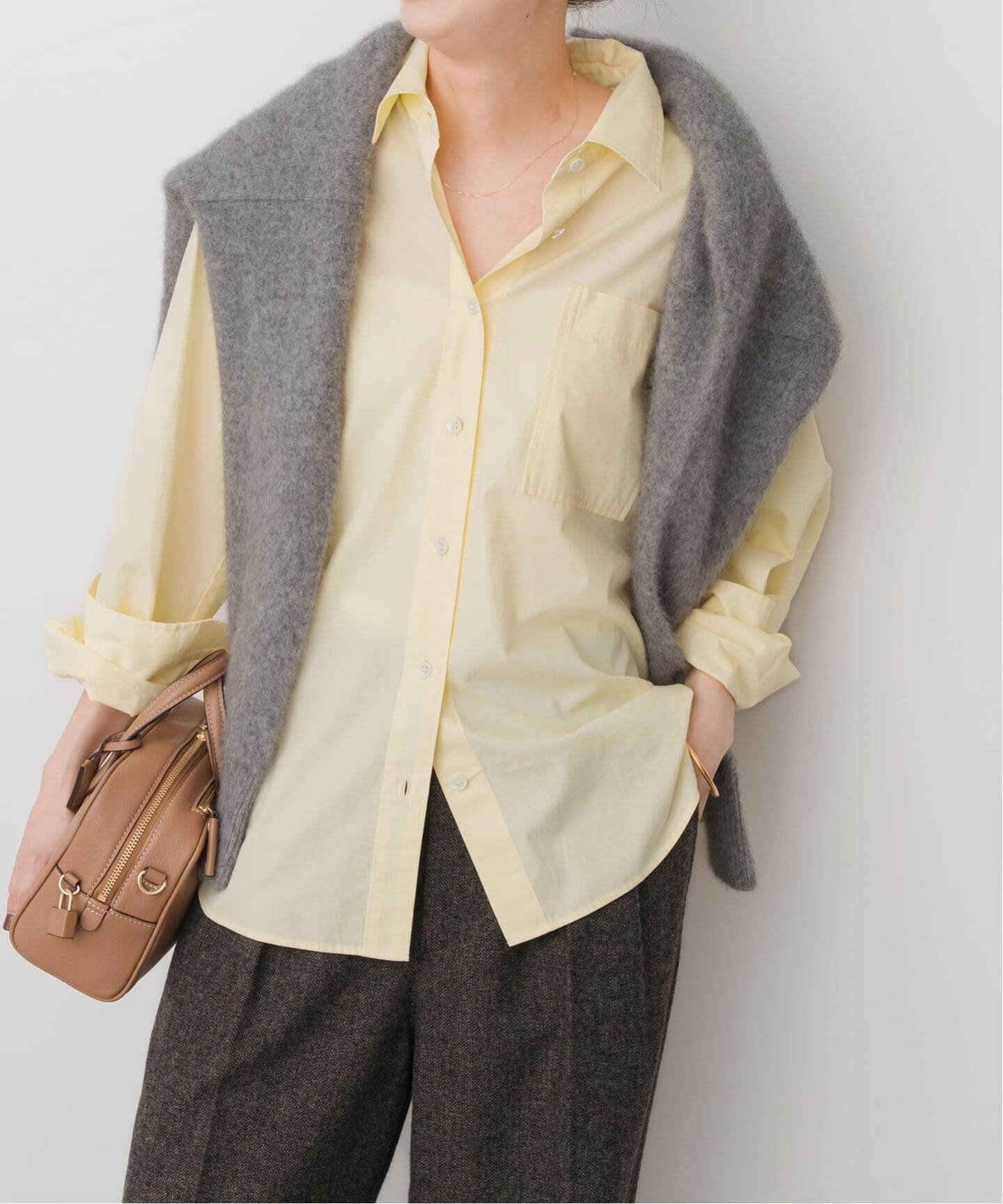 【スピック&スパン/Spick & Span】の《新色有り / 追加 》50コットンコンパクトシャツ インテリア・キッズ・メンズ・レディースファッション・服の通販 founy(ファニー) 　ファッション　Fashion　レディースファッション　Fashion for Women　トップス・カットソー　Cut & Sew Tops　シャツ・ブラウス・オフィスカジュアル　Elegant Blouses & Button-Ups　フィット　Fit, Slim Fit　イエロー|ID: prp329100004834191 ipo3291000000035209217