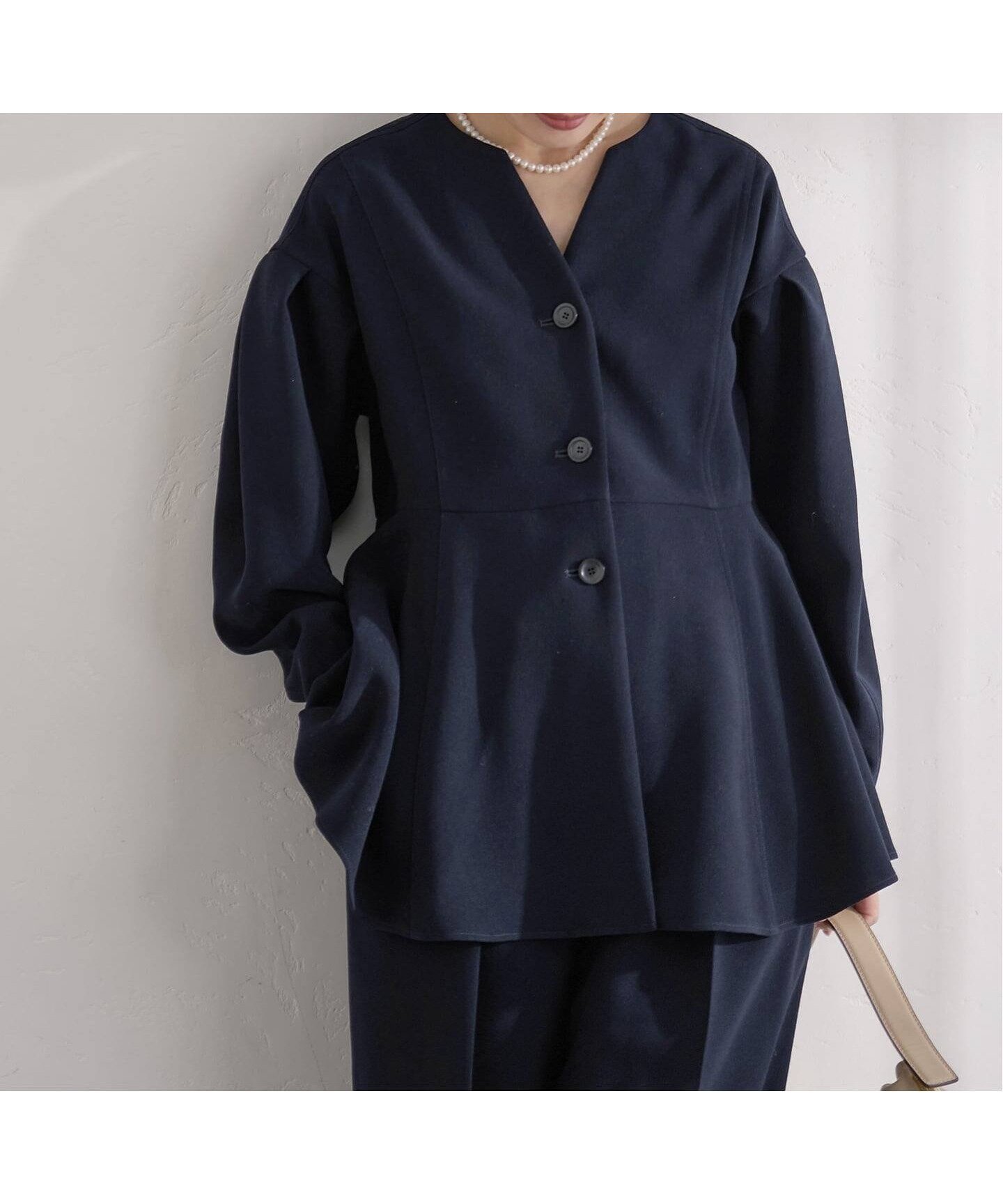 【イエナ/IENA】のNAVY ジョーゼットペプラムブラウス 人気、トレンドファッション・服の通販 founy(ファニー) 　ファッション　Fashion　レディースファッション　Fashion for Women　トップス・カットソー　Cut & Sew Tops　シャツ・ブラウス・オフィスカジュアル　Elegant Blouses & Button-Ups　コレクション　Collection, Seasonal Line　ジャケット　Jacket, Outerwear　ジョーゼット　Georgette, Semi-Sheer Fabric　セットアップ　Set-Up, Coordinated Outfit　バランス　Balance, Style Balance　フォルム　Silhouette, Form　ベーシック　Basic, Essential　ペプラム　Peplum, Flared Hem　セレモニー　Ceremony　2026年　2026　 other-1|ID: prp329100004834194 ipo3291000000035209261