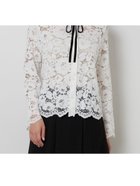 【ナラ カミーチェ/NARACAMICIE】のリボン付きレース長袖ブラウス 人気、トレンドファッション・服の通販 founy(ファニー) ファッション Fashion レディースファッション Fashion for Women トップス・カットソー Cut & Sew Tops シャツ・ブラウス・オフィスカジュアル Elegant Blouses & Button-Ups インナー Innerwear ストレッチ Stretch, Stretchy Fabric リボン Ribbon, Bow レギュラー Regular, Standard Fit レース Lace, Lace Fabric エレガント 上品 Elegant 長袖 Long Sleeve, Full Sleeve thumbnail ホワイト|ID: prp329100004834196 ipo3291000000035209333