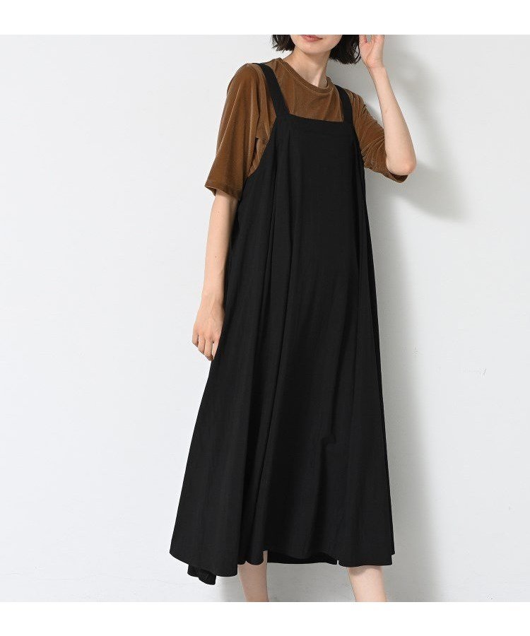 【デッサン/Dessin】の【洗える】ナイロンジャンパースカート 人気、トレンドファッション・服の通販 founy(ファニー) 　ファッション　Fashion　レディースファッション　Fashion for Women　スカート　Skirts　インナー　Innerwear　ギャザー　Gathered, Ruffled　スマート　Smart, Elegant　スリーブ　Sleeve, Long Sleeve / Short Sleeve　ドレープ　Drape, Draping Fabric　ノースリーブ　Sleeveless, No-Sleeve　フレア　Flare, Flared　フロント　Front, Front Design　ポケット　Pocket, Pocket Detail　リブニット　Rib Knit, Ribbed Knit　ロング　Long, Long-Length　洗える　Machine Washable　 other-1|ID: prp329100004834197 ipo3291000000035209338