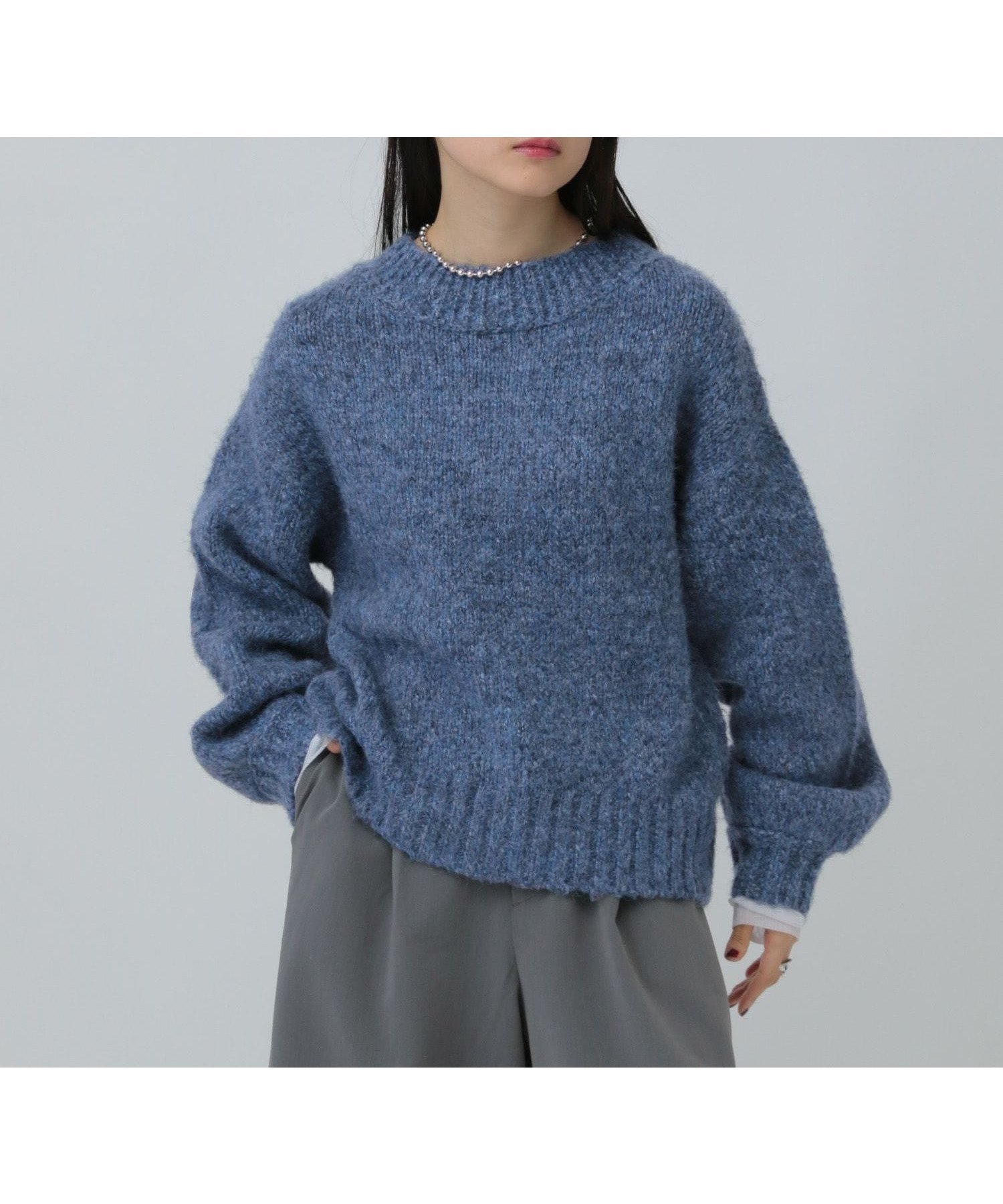 【レプシィム ローリーズファーム/LEPSIM LOWRYS FARM】の3ゲージMIXざっくりニットプルオーバー インテリア・キッズ・メンズ・レディースファッション・服の通販 founy(ファニー) 　ファッション　Fashion　レディースファッション　Fashion for Women　トップス・カットソー　Cut & Sew Tops　ニット　Knit Tops & Sweaters　カジュアルプルオーバー・ニットトップス　Pullovers & Knit Tops / Casual Pullovers　ハイネック　High Neck, Mock Neck　ミックス　Mix, Mixed Style　ワイド　Wide, Wide Fit　ヴィンテージ　Vintage Style　ブルー85|ID: prp329100004834201 ipo3291000000035209419