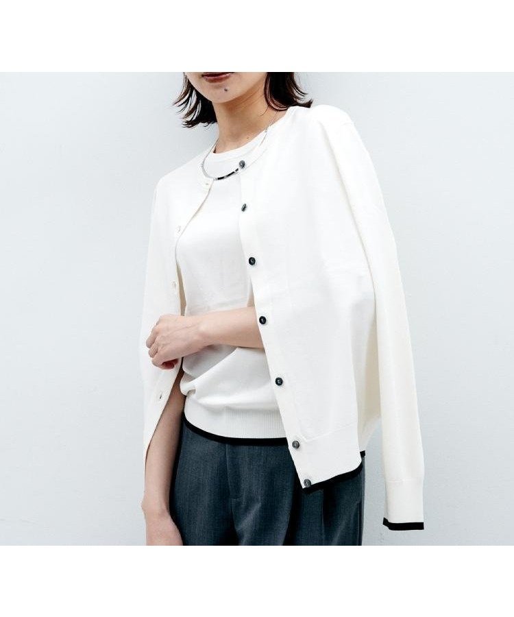 【アンタイトル/UNTITLED】の【朝晩の羽織に/アンサンブル可/薄手】ベーシッククルーネックカーディガン インテリア・キッズ・メンズ・レディースファッション・服の通販 founy(ファニー) 　ファッション　Fashion　レディースファッション　Fashion for Women　トップス・カットソー　Cut & Sew Tops　カーディガン・羽織り　Layered Style Cardigans　アンサンブルニット　Knit Ensembles & Twin Sets　アンサンブル　Ensemble Set　ストレッチ　Stretch, Stretchy Fabric　スマート　Smart, Elegant　ベーシック　Basic, Essential　羽織　Haori, Light Jacket　モノトーン　Monotone, Black and White　無地　Plain, Solid Color　ワイド　Wide, Wide Fit　エレガント 上品　Elegant　アイボリー|ID: prp329100004834207 ipo3291000000035209502