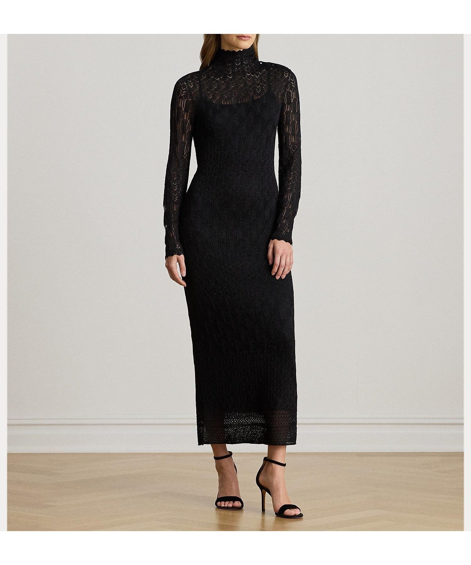 【ラルフローレン/RALPH LAUREN】のポインテールニット タートルネック セーター ドレス 人気、トレンドファッション・服の通販 founy(ファニー) 　ファッション　Fashion　レディースファッション　Fashion for Women　トップス・カットソー　Cut & Sew Tops　ニット　Knit Tops & Sweaters　タートルネック・ハイネックトップス　Turtlenecks & High-Neck Tops　ワンピース　Dresses　フォーマル・パーティードレス・結婚式用ドレス　Elegant & Casual Dresses　くるぶし　Ankle-Length　エレガント 上品　Elegant　カフス　Cuff Design　スカラップ　Scallop, Scalloped Edge　セーター　Sweater, Knitwear　タートルネック　Turtleneck, High Neck　ドレス　Dress, One-Piece　パターン　Pattern, Design Print　長袖　Long Sleeve, Full Sleeve　 other-1|ID: prp329100004834218 ipo3291000000035209583