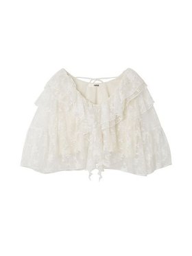 【ファーファー/FURFUR】のフラワーレースラッフルブラウス 人気、トレンドファッション・服の通販 founy(ファニー) ファッション Fashion レディースファッション Fashion for Women トップス・カットソー Cut & Sew Tops シャツ・ブラウス・オフィスカジュアル Elegant Blouses & Button-Ups スマート Smart, Elegant デニム Denim, Jeans Material トレンド Trend, Trending Now フリル Frill, Ruffle ボヘミアン Bohemian, Ethnic Style ラッフル Ruffle, Frill レース Lace, Lace Fabric ワイド Wide, Wide Fit |ID:prp329100004834226