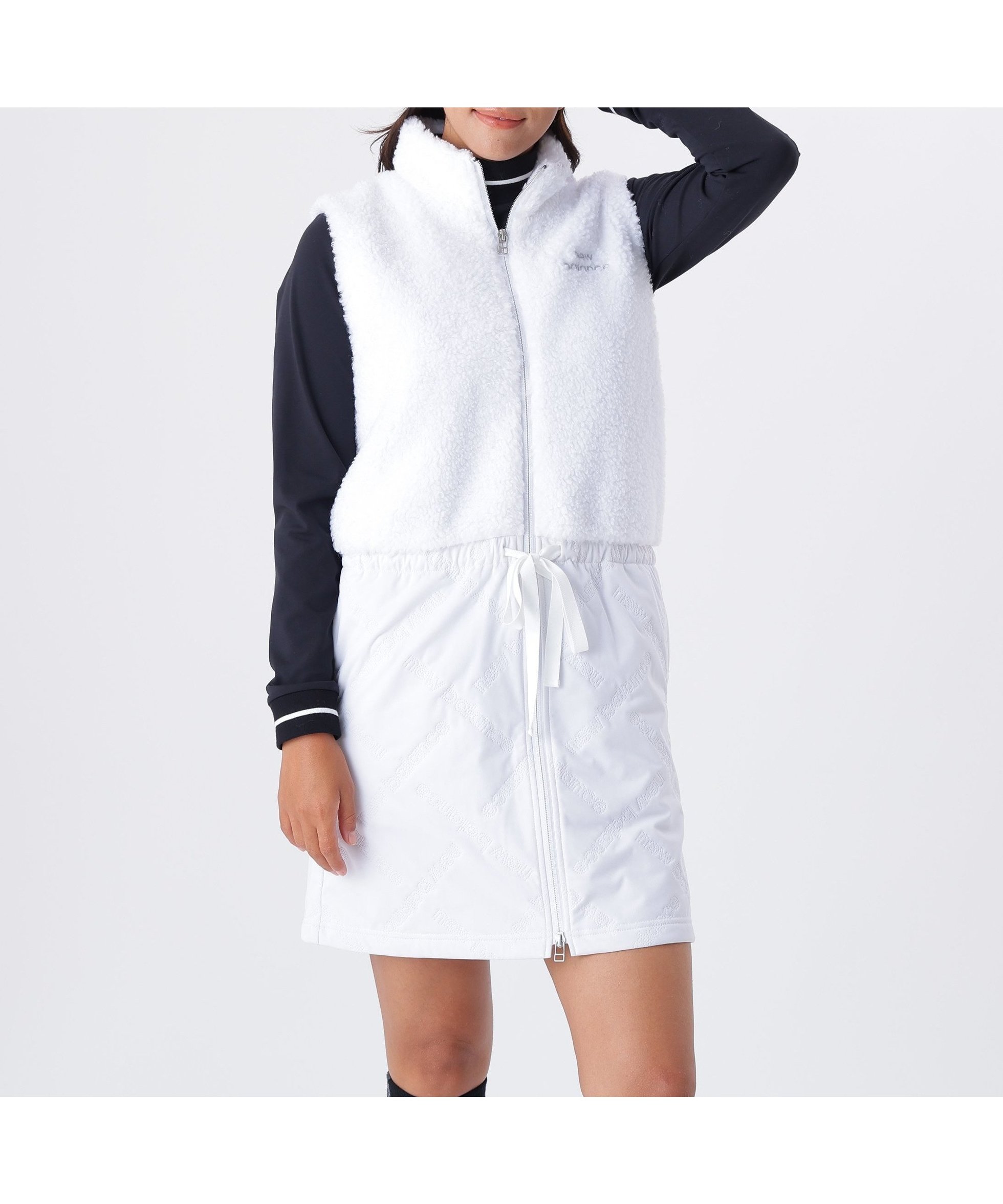 【ニューバランス ゴルフ/New Balance Golf】のボア×ロゴキルト フルジップ ワンピース (WOMENS) 人気、トレンドファッション・服の通販 founy(ファニー) 　ファッション　Fashion　レディースファッション　Fashion for Women　ワンピース　Dresses　キルト　Quilt, Quilted Fabric　クラッシュ　Distressed, Crashed Style　シンプル　Simple, Minimal　ストレッチ　Stretch, Stretchy Fabric　チェック　Check, Plaid, Tartan　フロント　Front, Front Design　リラックス　Relax, Relaxed Fit　A/W・秋冬　Autumn/Winter　 other-1|ID: prp329100004834240 ipo3291000000035209871